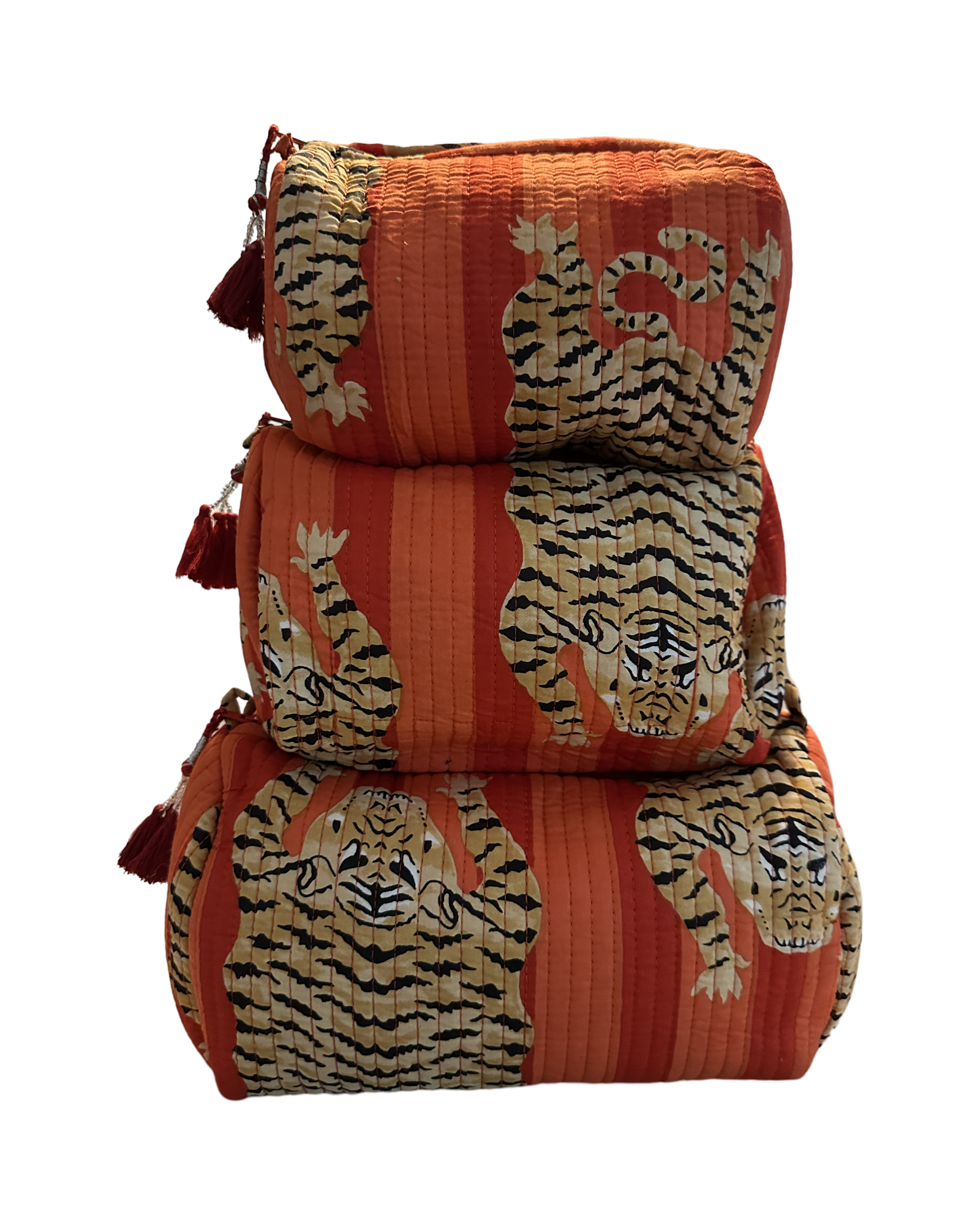 Quilted Toiletry Pouch Set Tiger 6