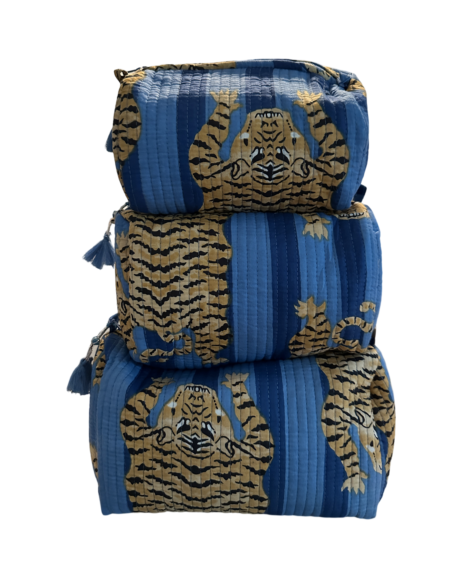 Quilted Toiletry Pouch Set Tiger 5