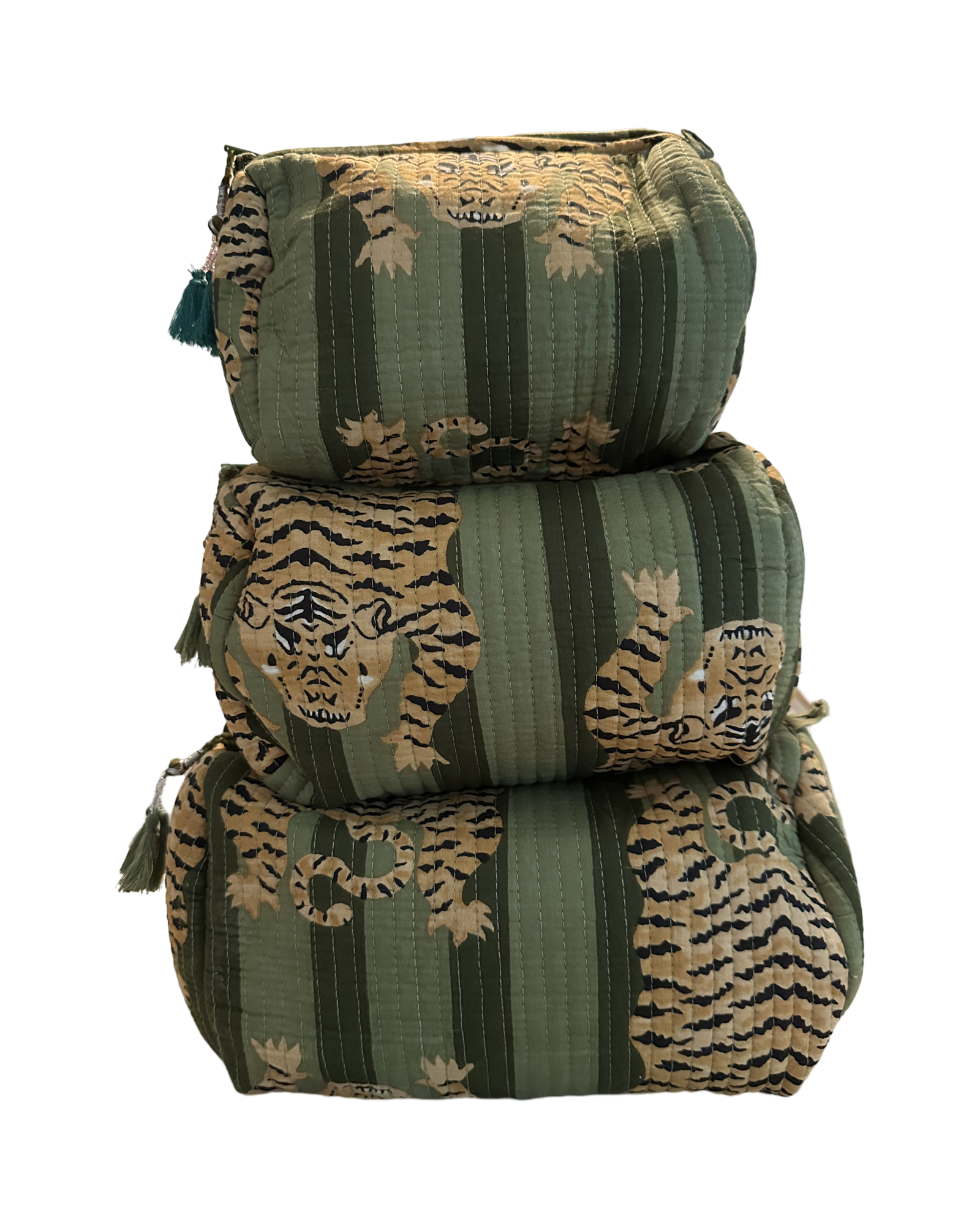 Quilted Toiletry Pouch Set Tiger 7