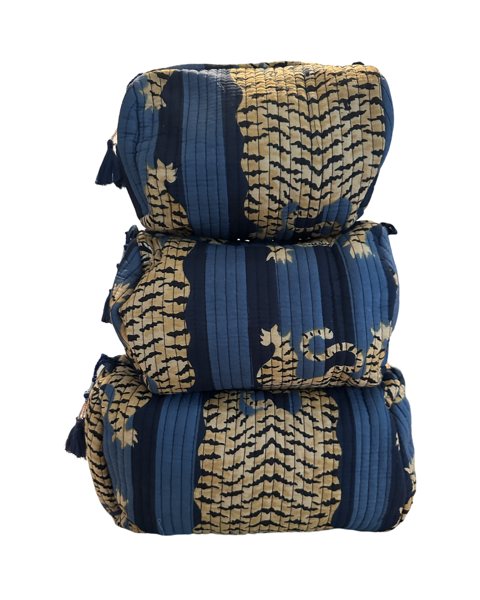 Quilted Toiletry Pouch Set Tiger 9