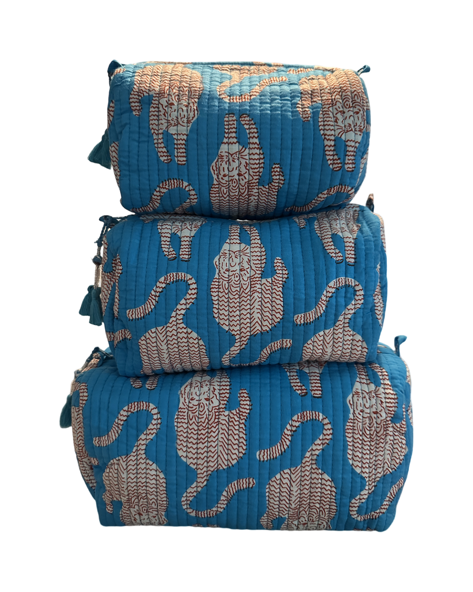 Quilted Toiletry Pouch Set Tiger 1