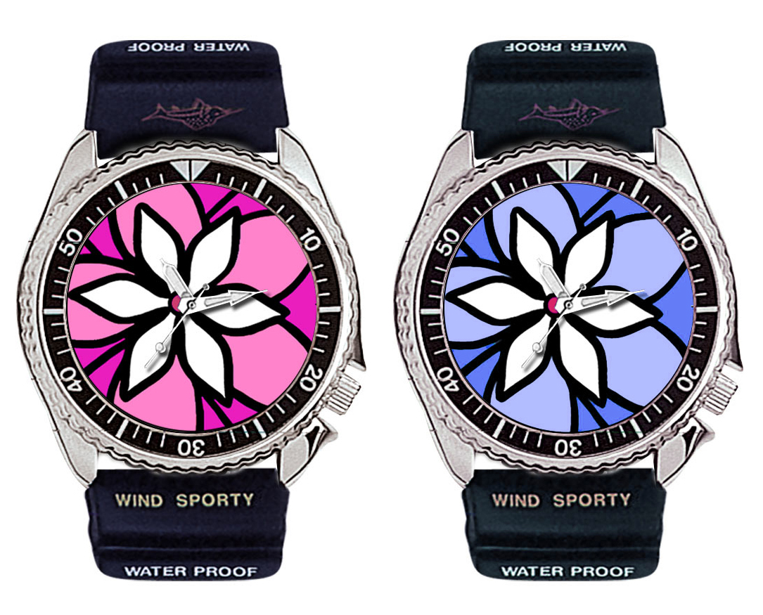Flower Watch in Pink and Blue, 1998