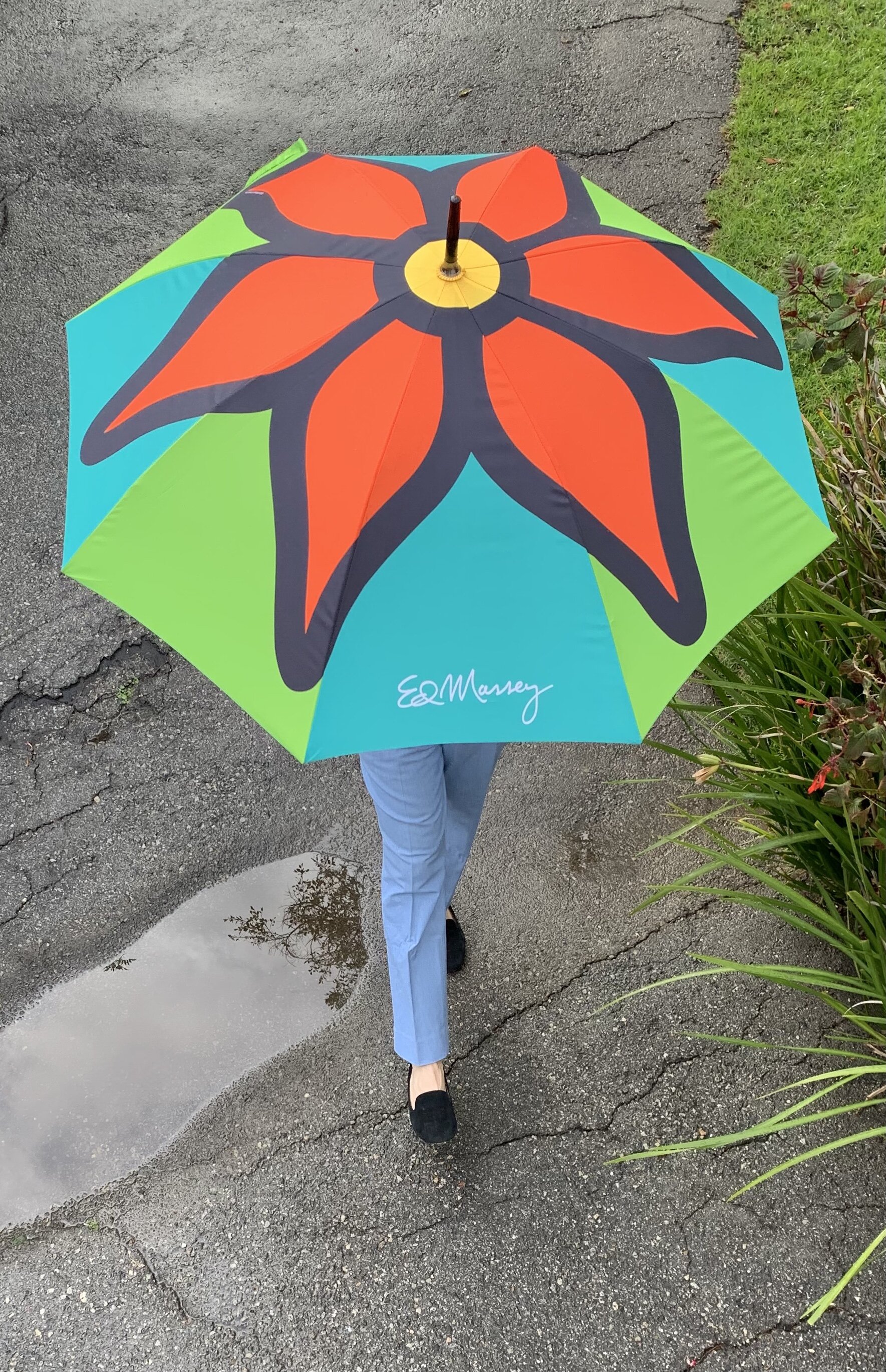 Orange, Six Petal Floral Umbrella, 2020