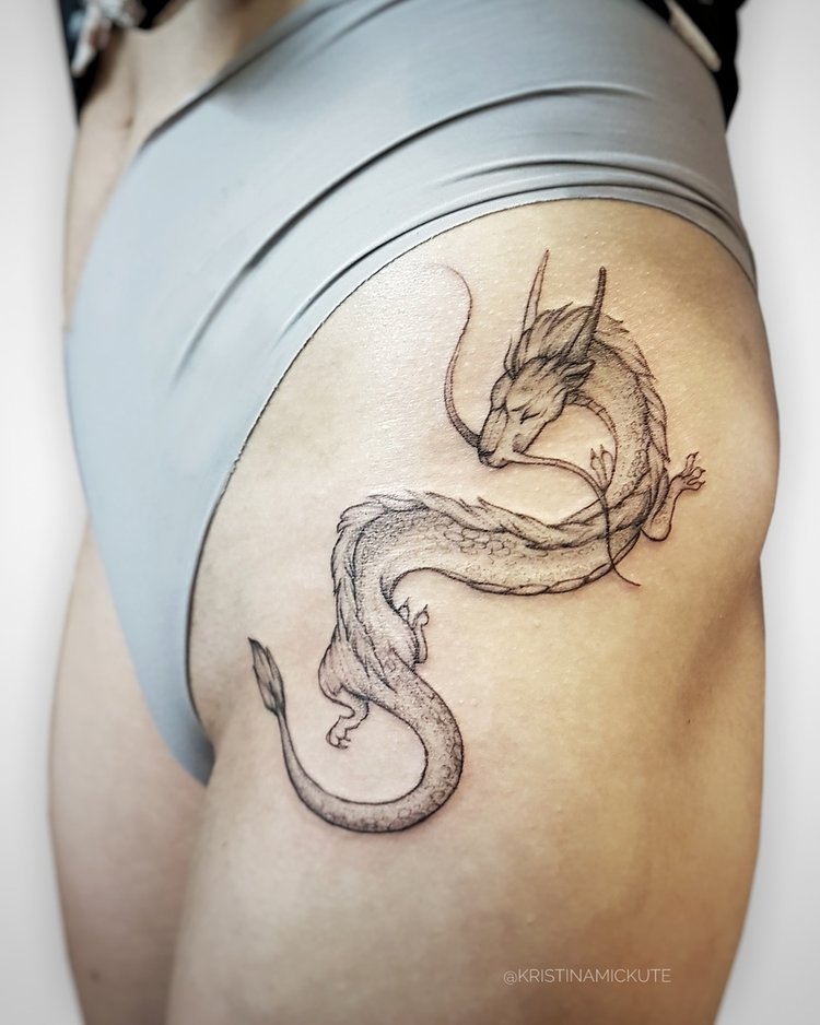 Тату дракон Хаку маленькие