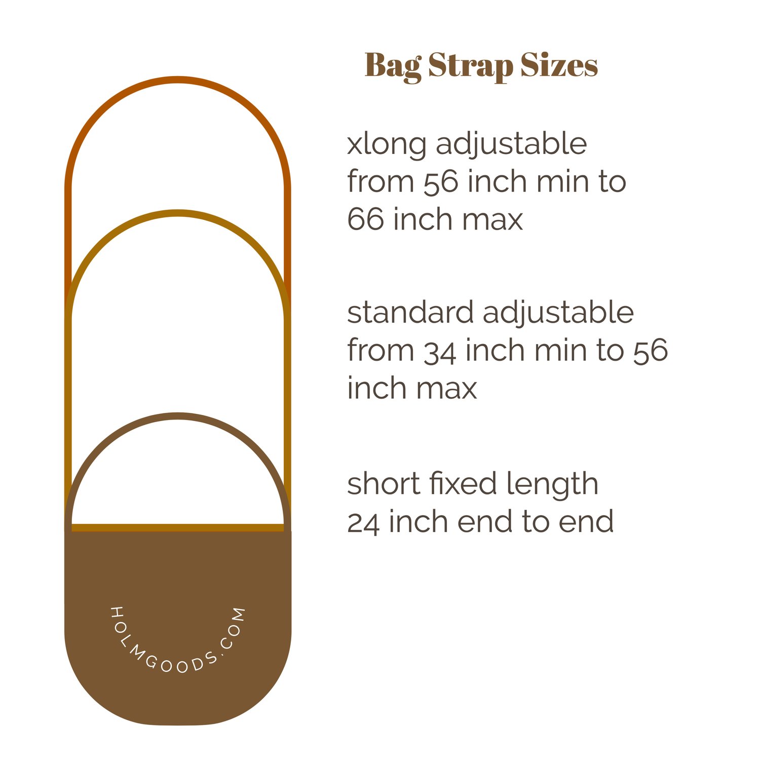 Leather bag shoulder strap - SHORT fixed length TAN — HOLMgoods
