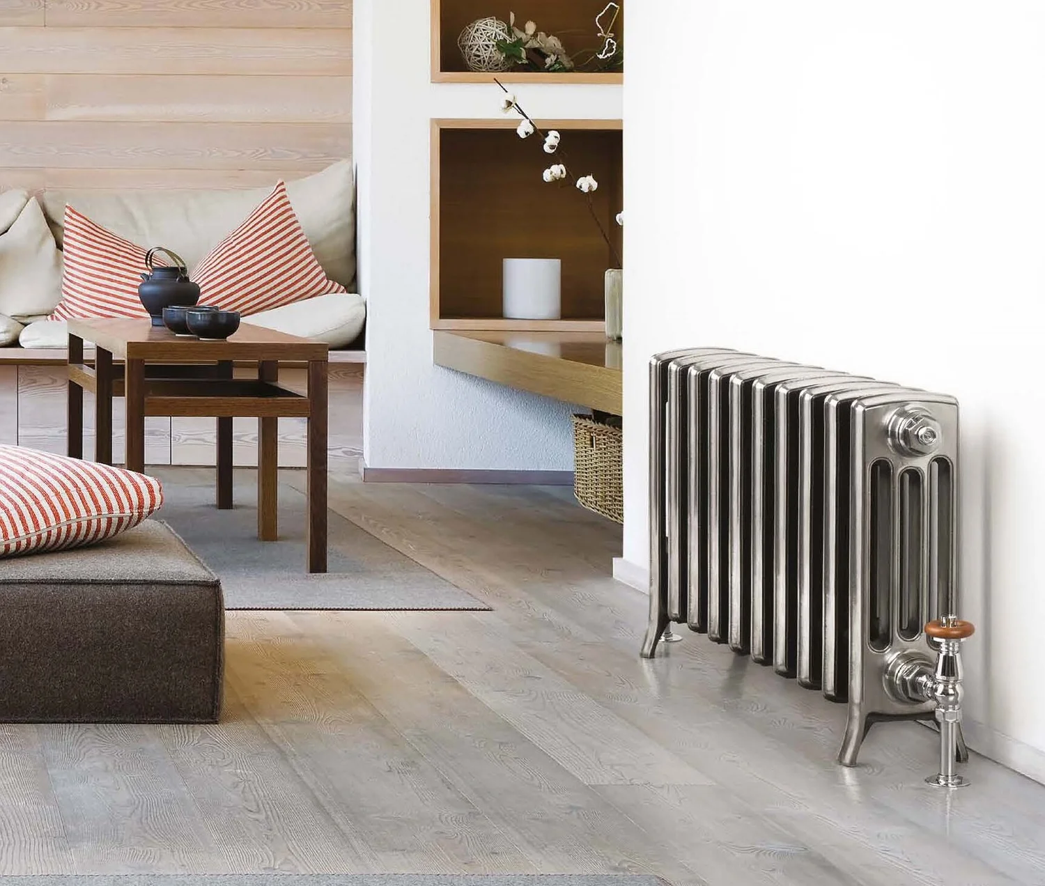 London 1 | Traditional Cast Iron Radiator | Floor Standing | Multisec  Length Choice — Gilesgate Bathroom Studio