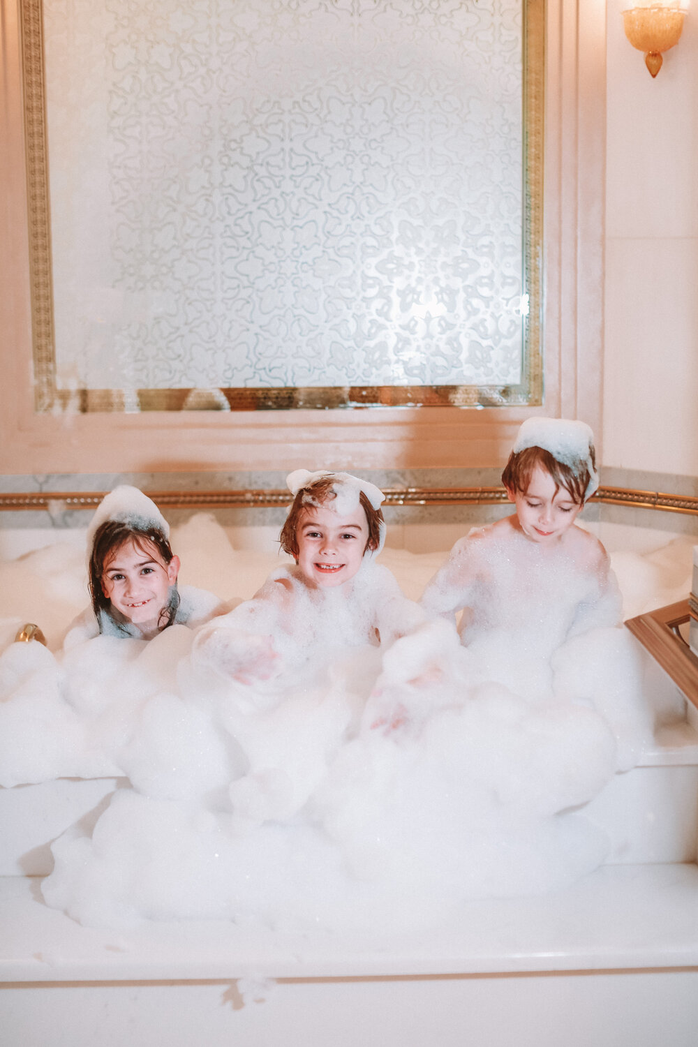 The Khaleej suite's jacuzzi makes for the kids' best bath ever