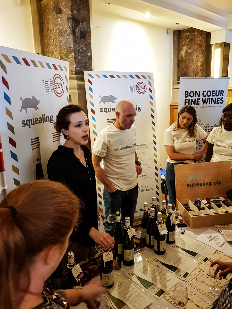The Wine Gang’s Ines Salpico introducing Squealing Pig Wines and their pop-up presentation