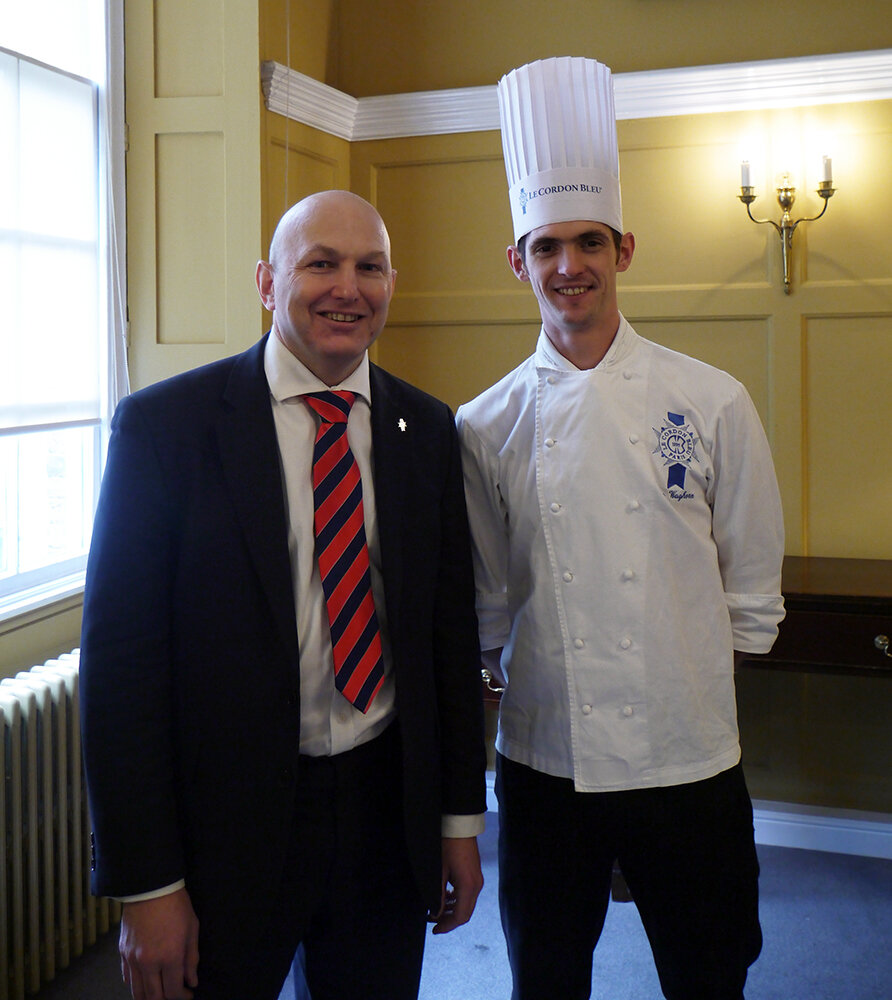 Ian Waghorn and Matthieu Longuère MS of Le Cordon Bleu ahead of their wine &amp; food pairing masterclass 