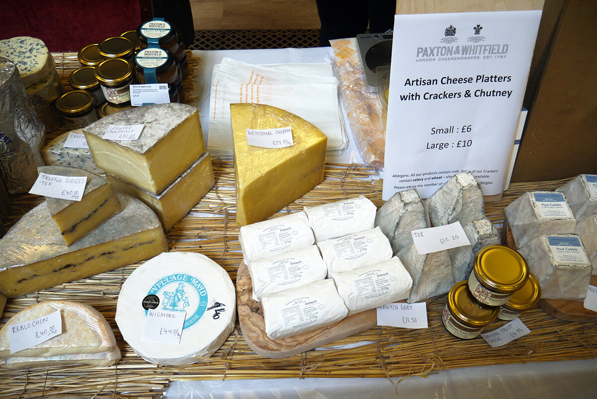  Paxton &amp; Whitfield’s cheese selection looking as delicious as they actually were.  
