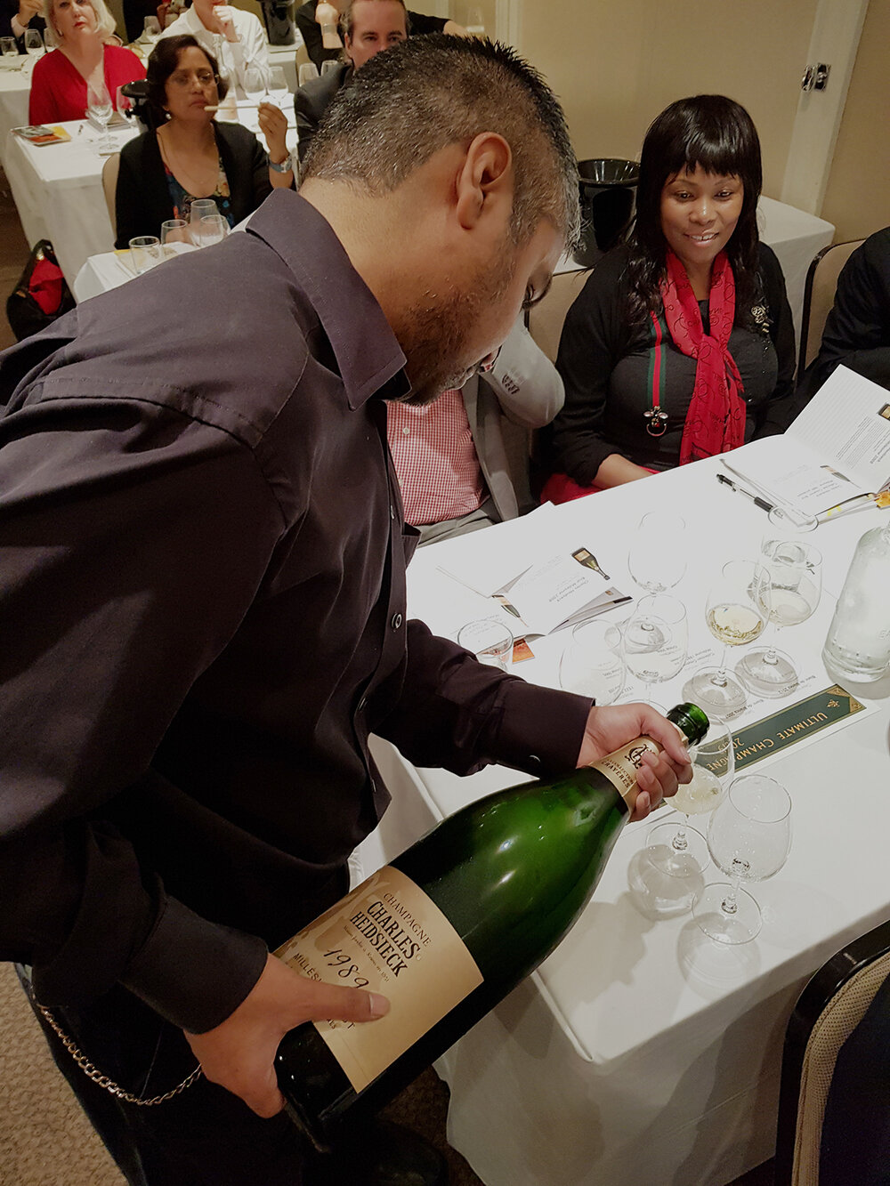  And here is John dealing with the heavy task of pouring the 1989 ‘Big Boy’. The most ‘Instagrammed’ moment of the evening.  