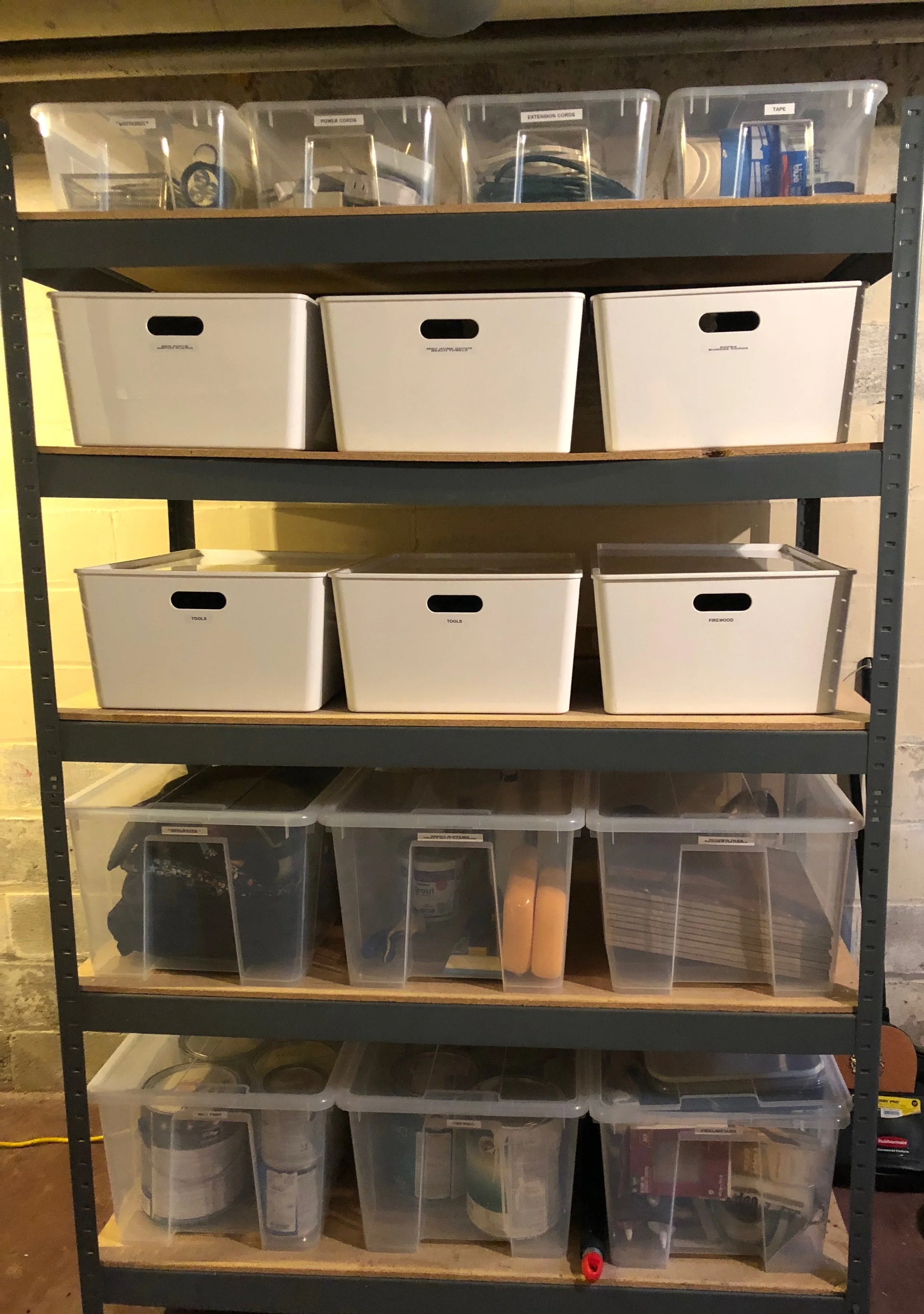 AFTER - My client felt like a weight was lifted off of her shoulders once we had her basement storage organized and labeled.