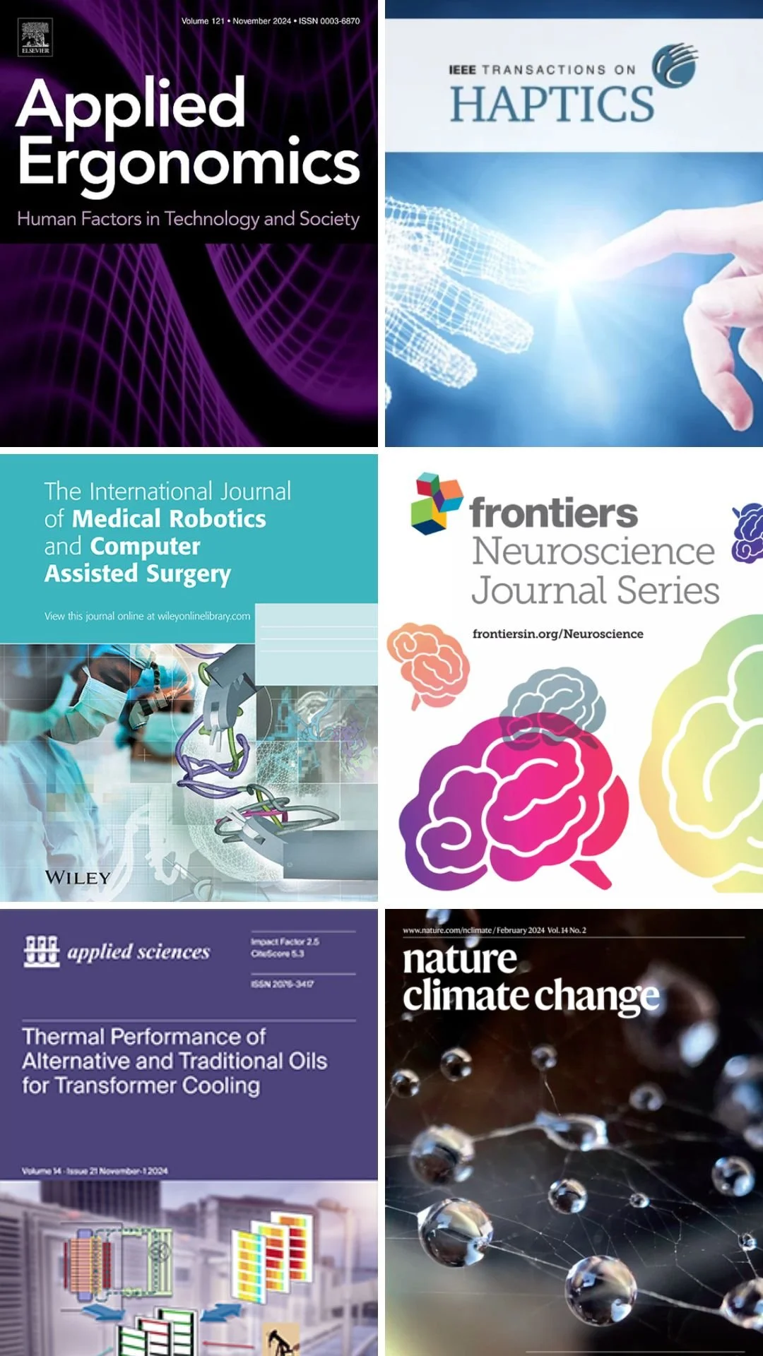 Collage of magazines and journals that published research papers featuring PPS sensors