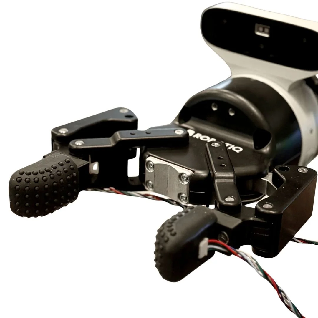 Two RoboTact sensors modified for the Robotiq gripper