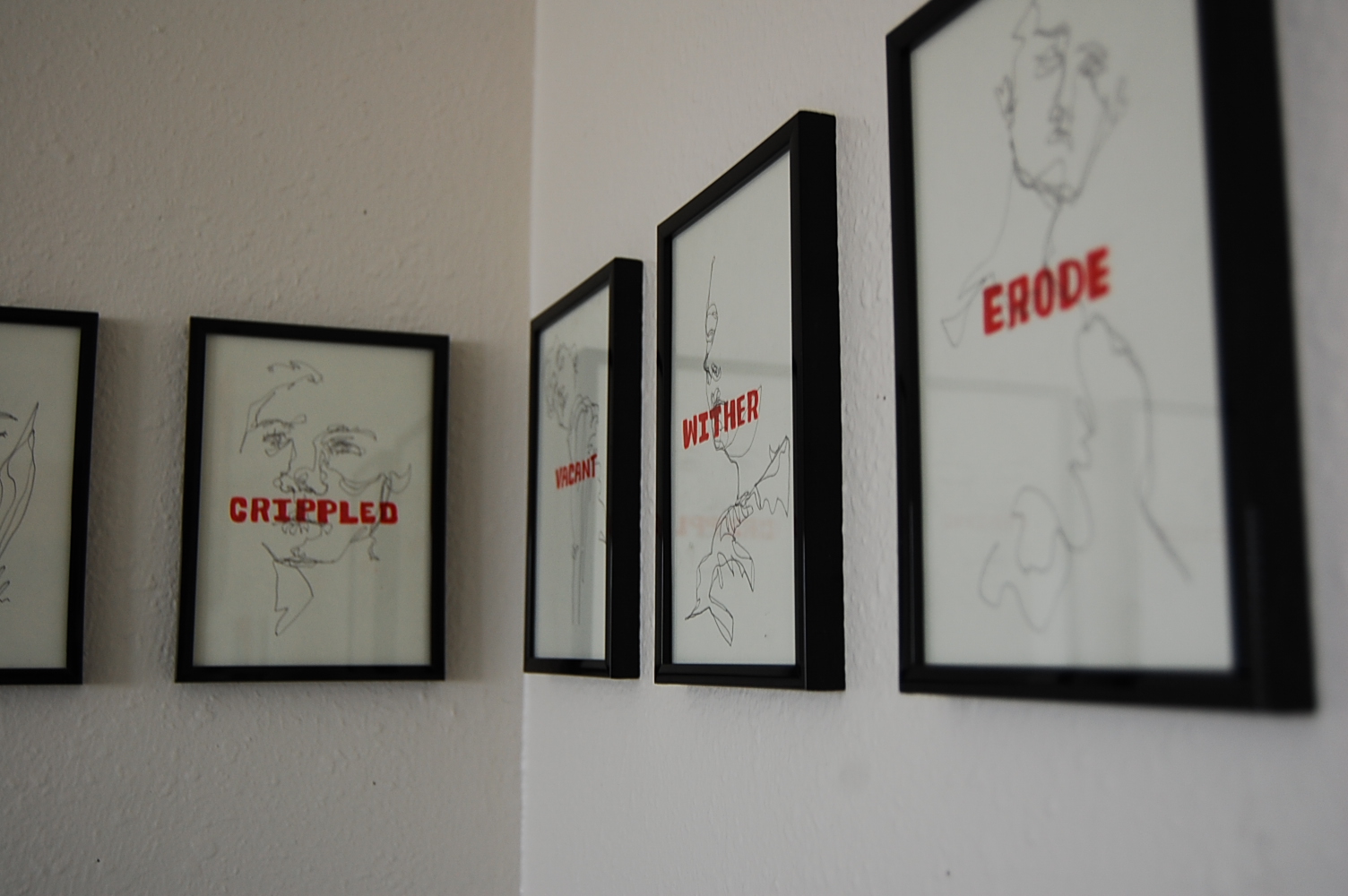  Red and black pen on paper, available for individual sale or sale as complete series 