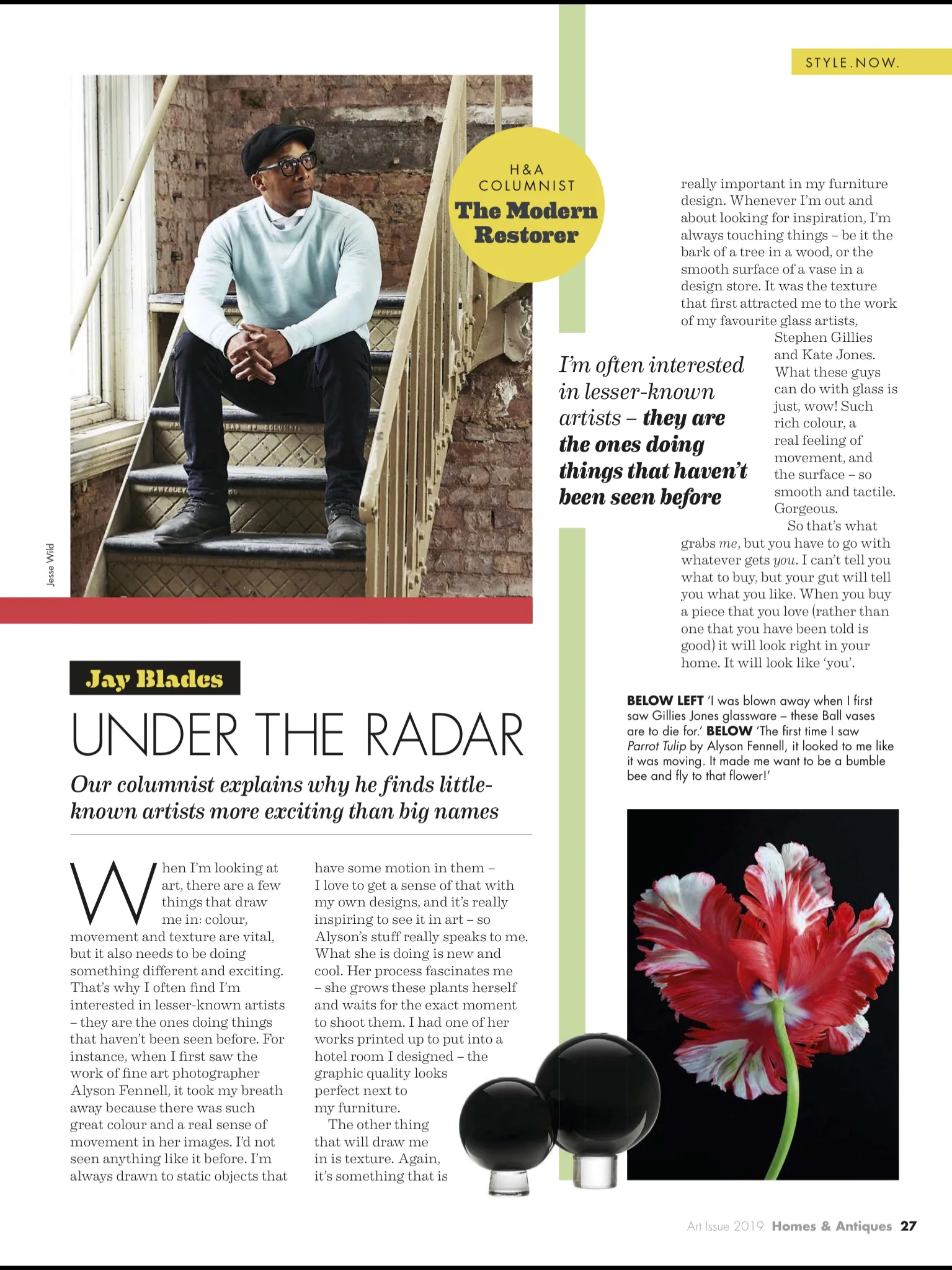 Featured by Jay Blades in his column for Homes and Antiques Magazine