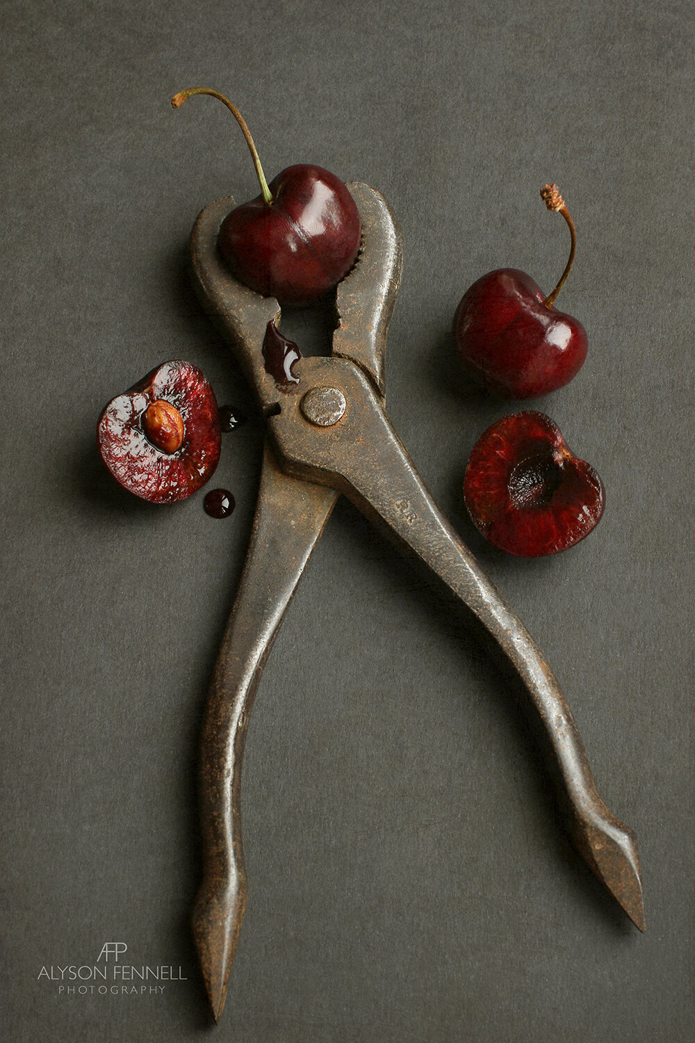 Cherries and Vintage Wrench