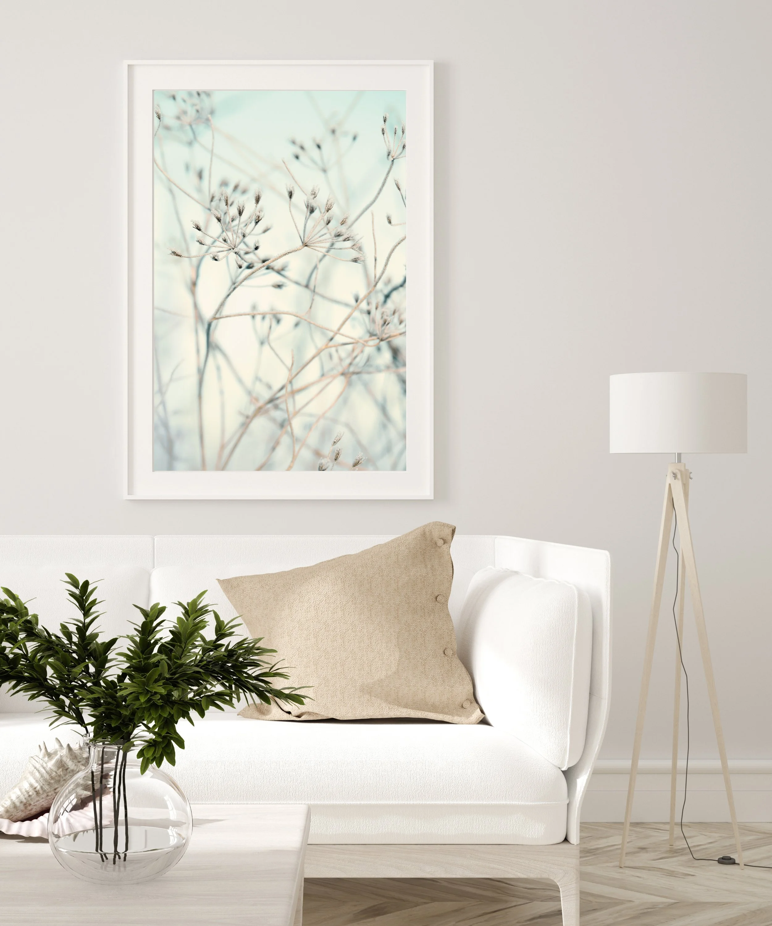 Frosty Seed Heads framed print