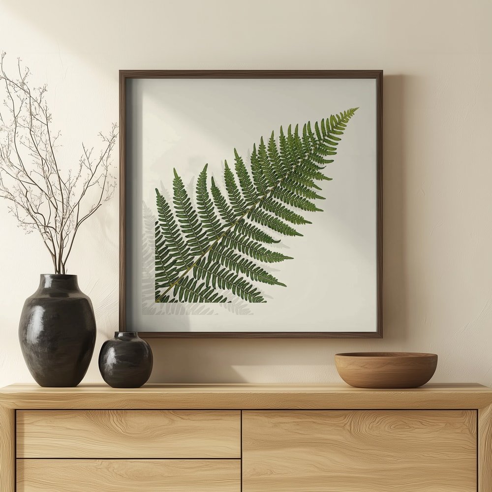 Fern and Shadow Framed Print