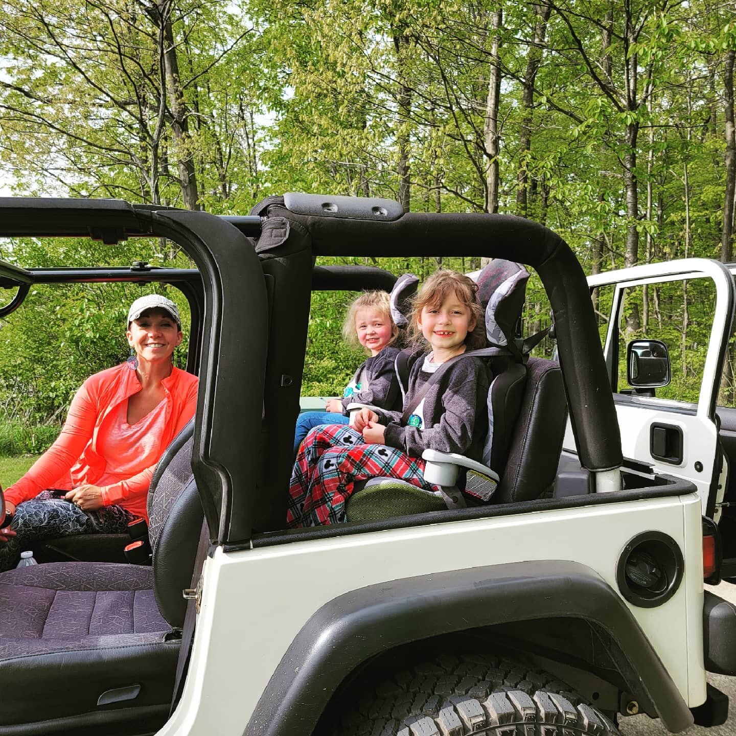 Taking the grandkids out for their first ride in a topless Jeep. Starting a whole new generation!