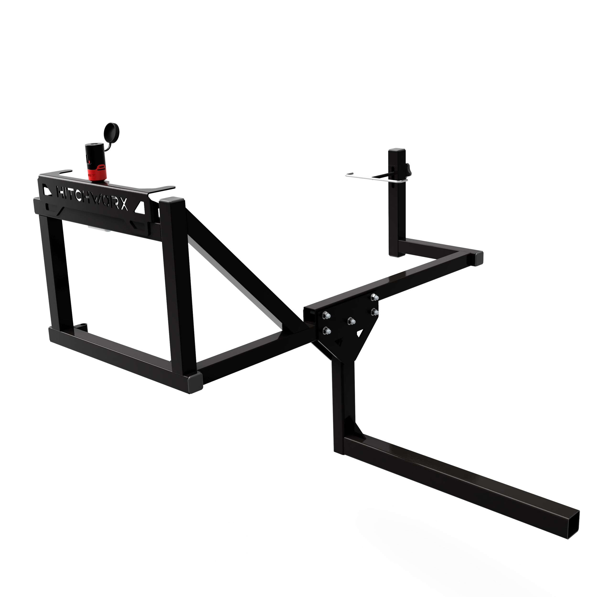 The rack tucked against a wall or folded to show the small footprint.