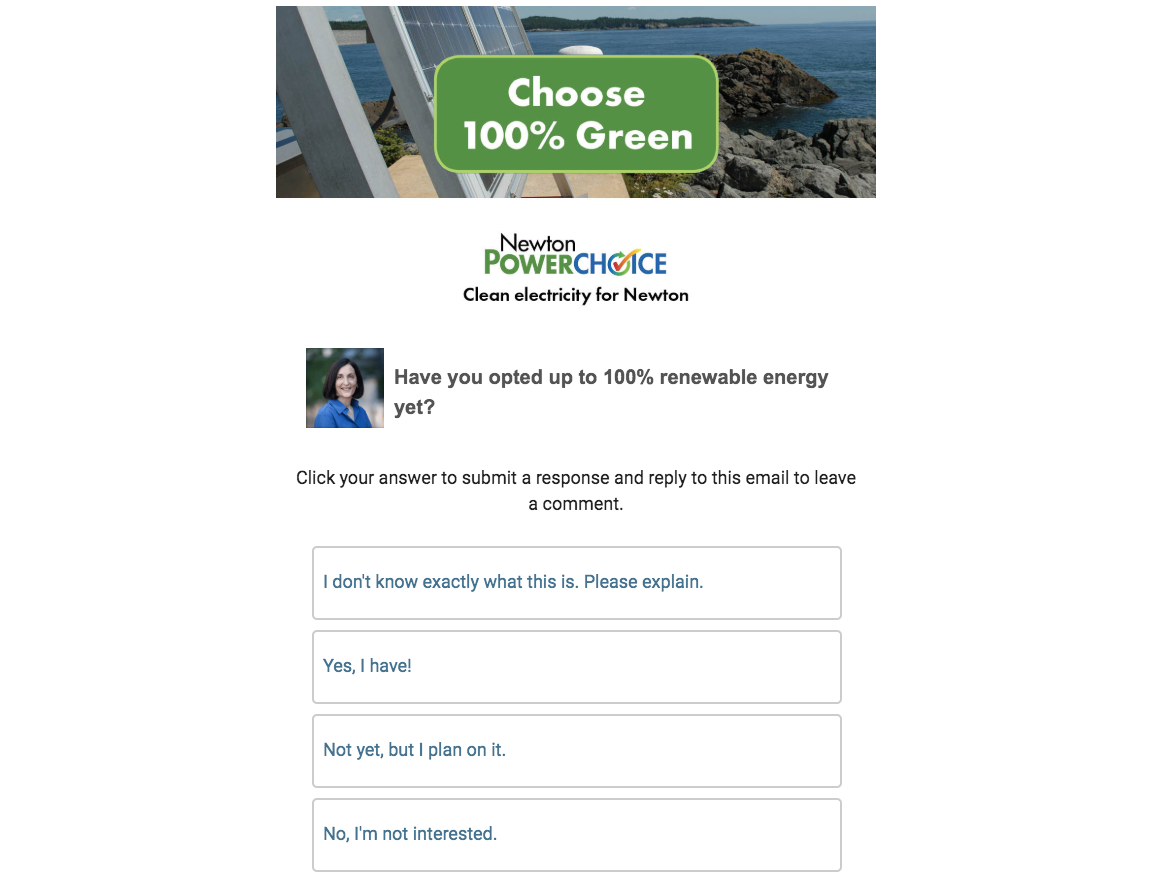 An automated follow-up email survey