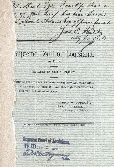 HISTORY PLESSY V FERGUSON — The Plessy & Ferguson Foundation