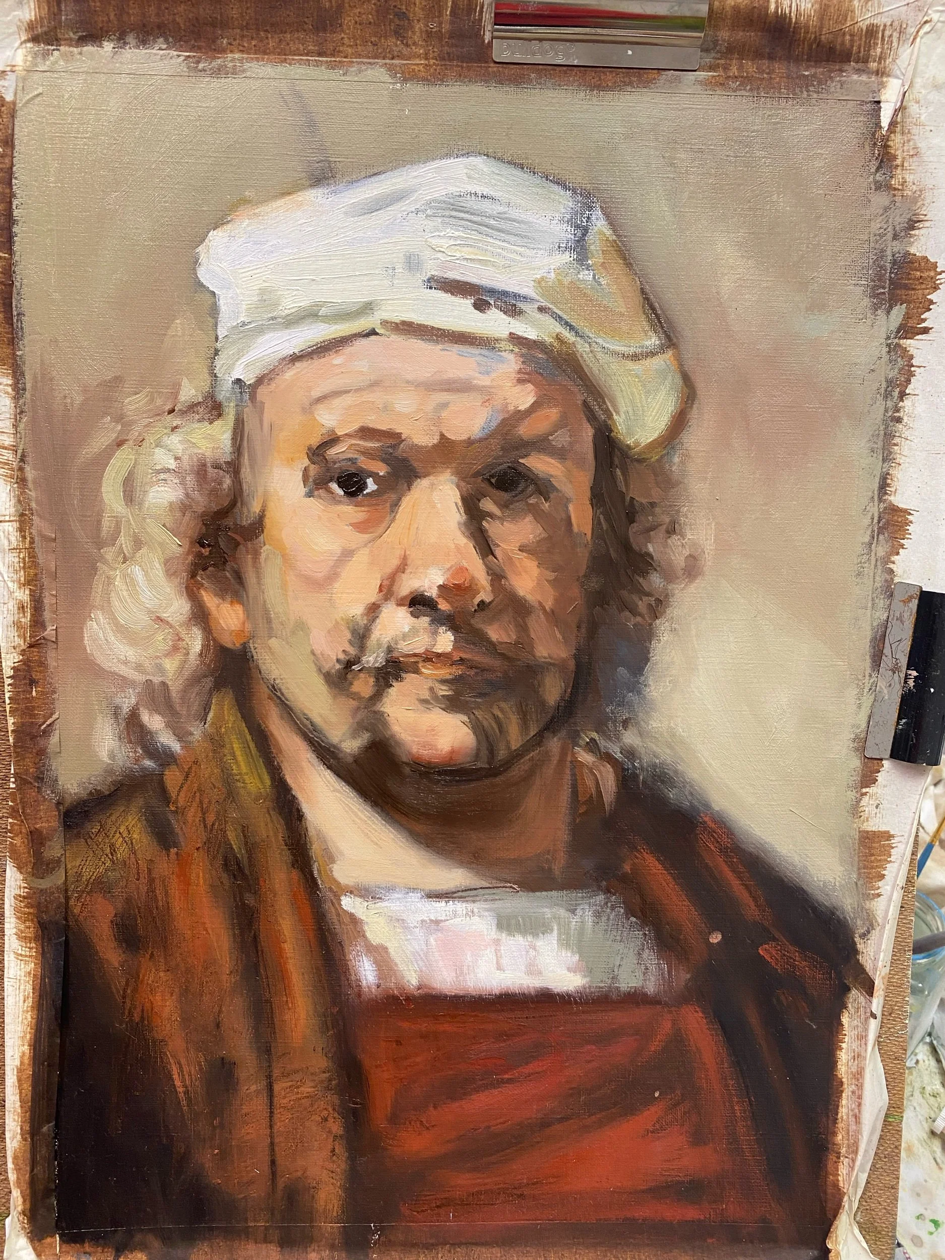 Study of Rembrandt’s self-portrait