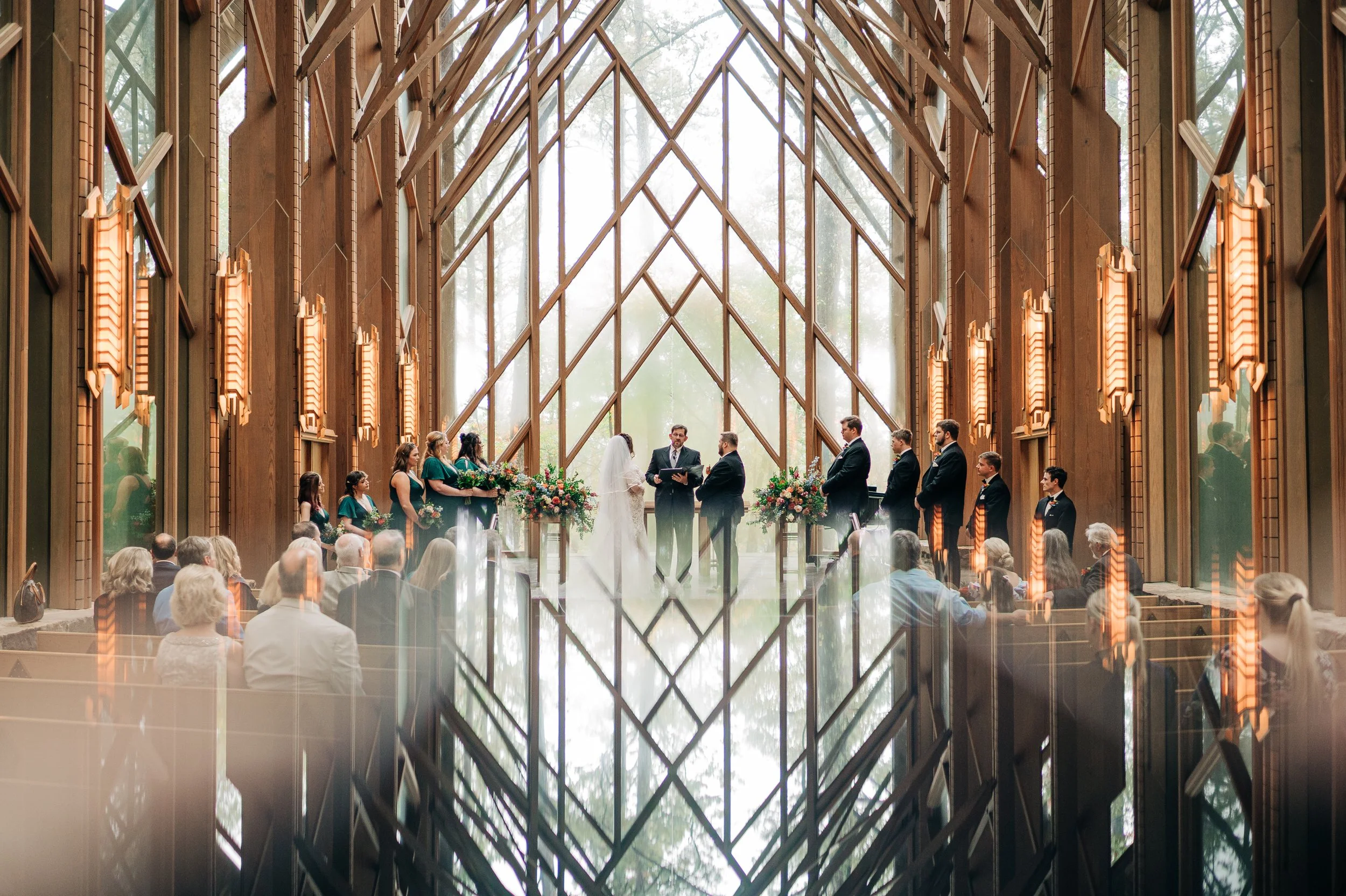 Garvan Gardens Glass Chapel Hot Springs Arkansas Wedding