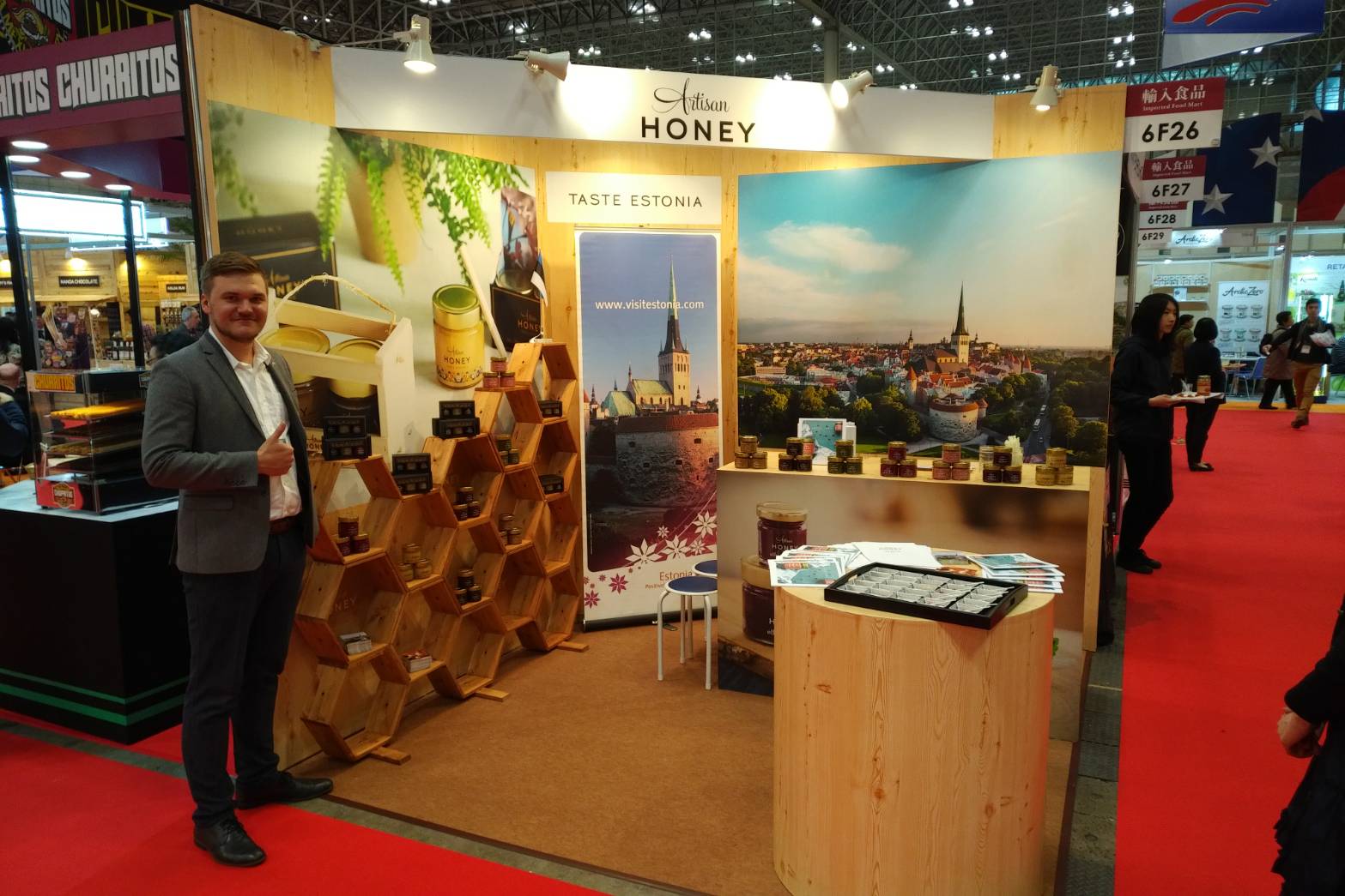  Our booth and founder Sander Sulane at Foodex fair in Tokyo 2018 