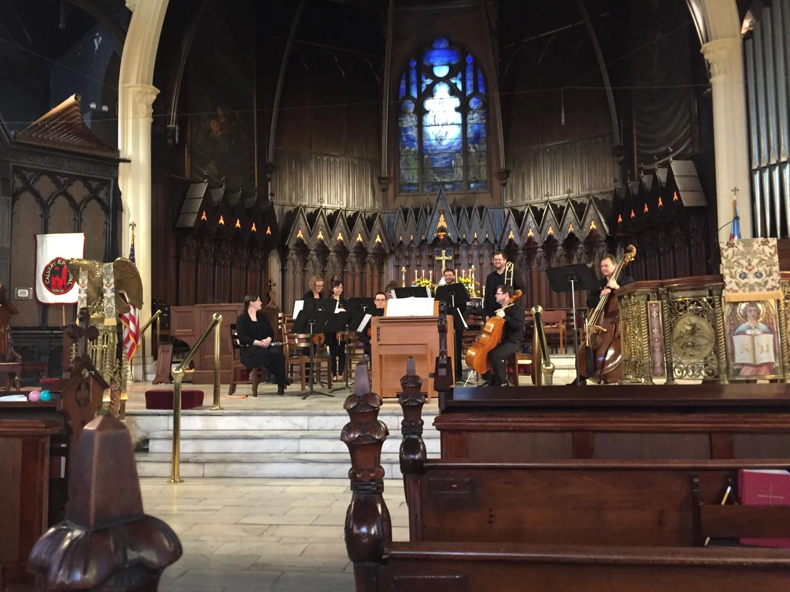 The band rehearses for Bach Evensong at Calvary Episcopal, Louisville 2.24.29