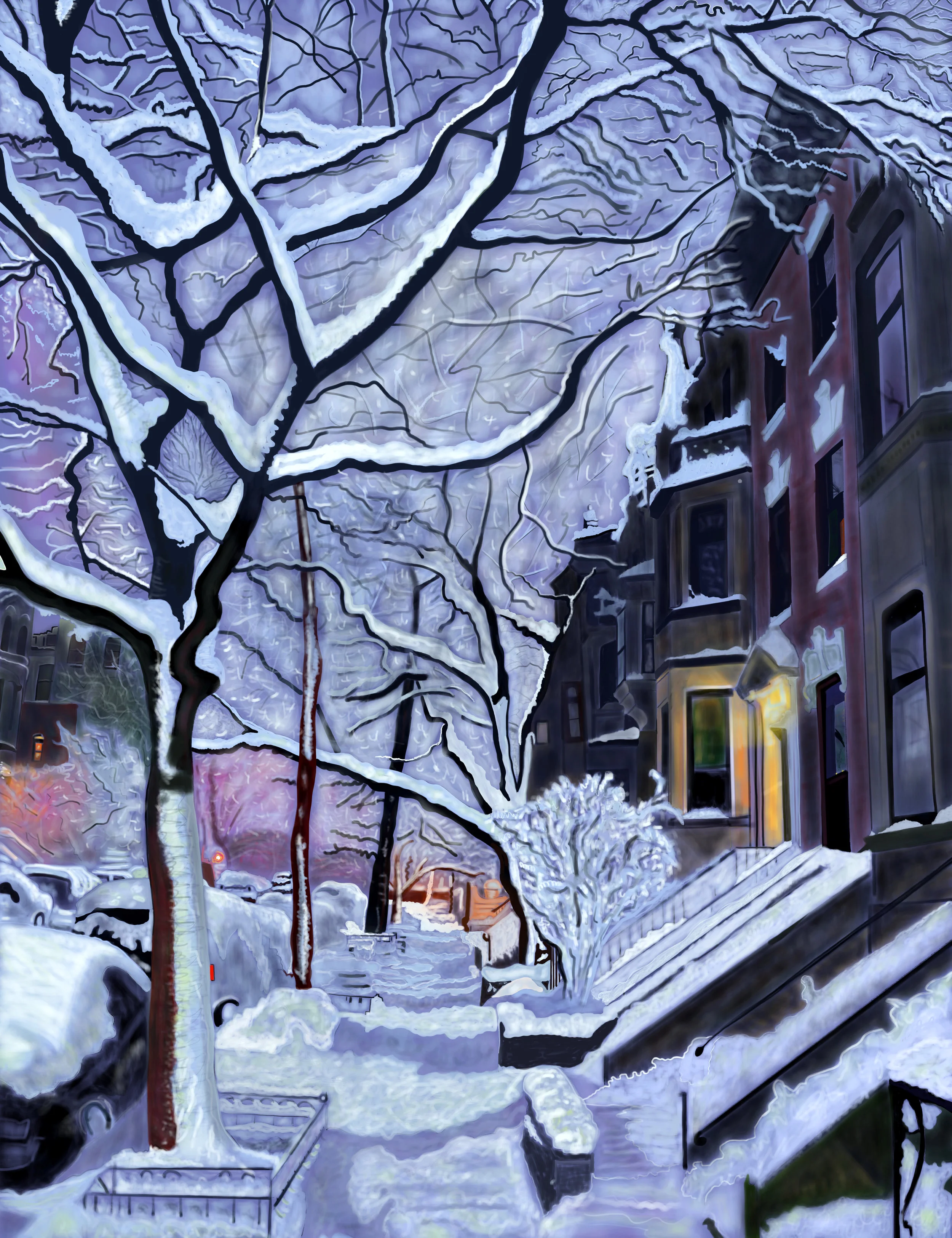 Last Snow, First Light, Brooklyn, NY