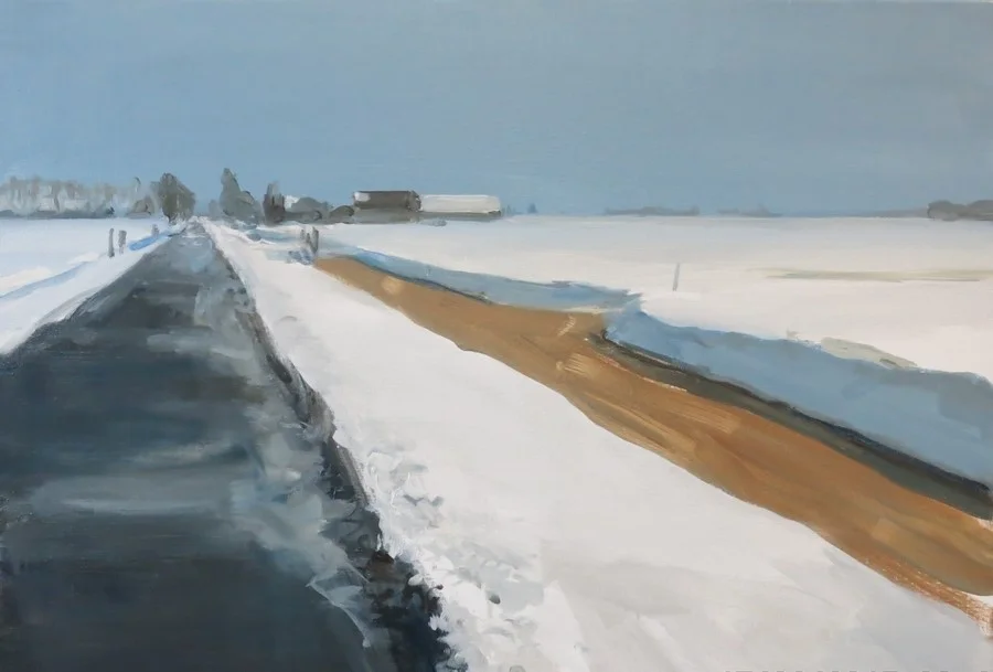 Bruine sloot, olie op doek, 60x80