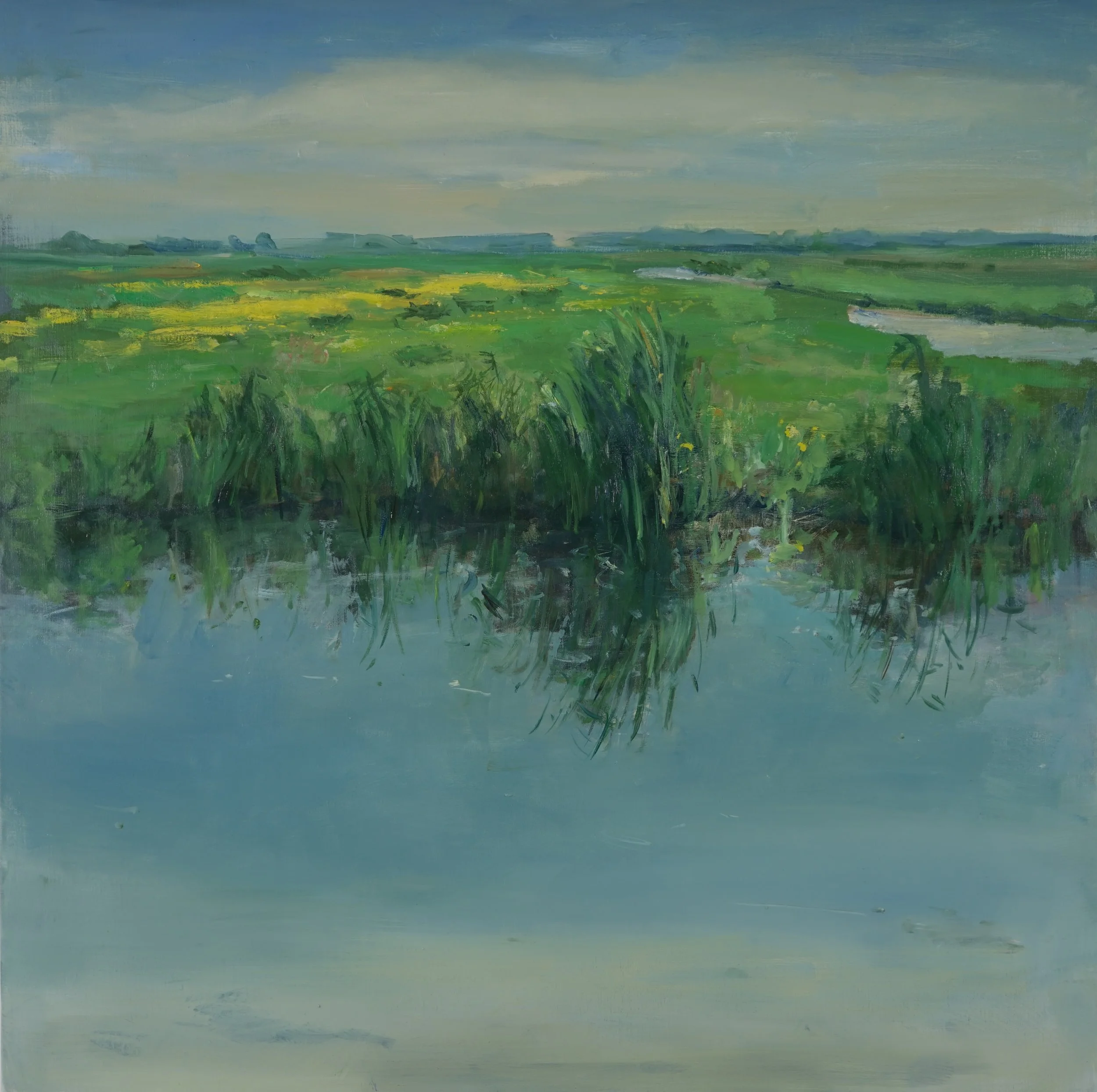 sloot, 115x115, olie op doek, 2017, verkocht