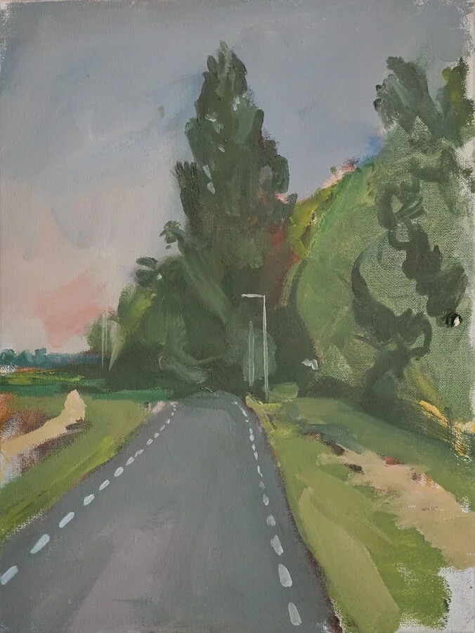 Weg, 24x30, olieverf op doek 950,-