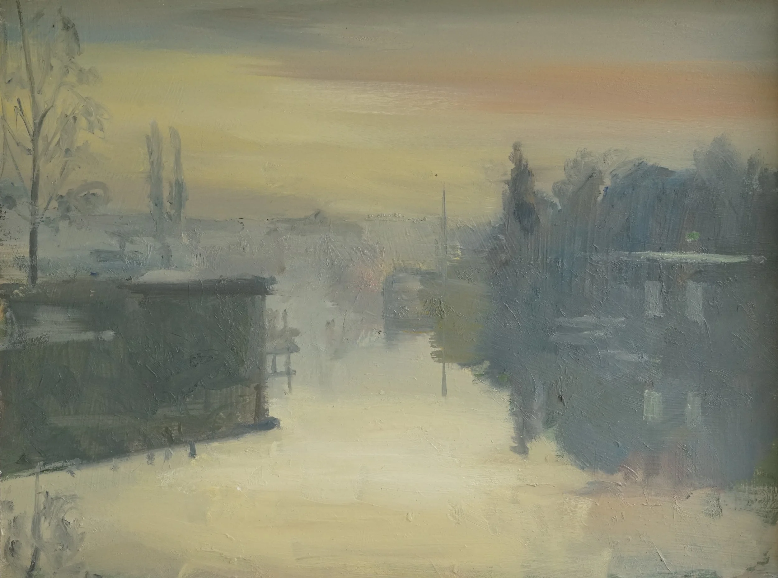 Zijkanaal C, 30x40, olieverf op paneel, 1250,-