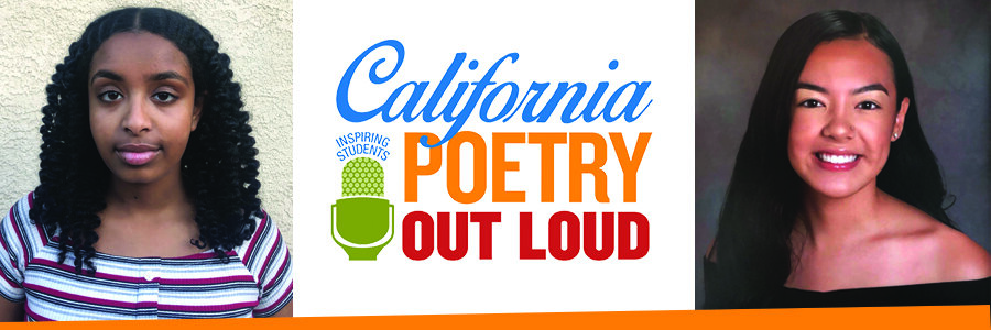 2020 California Poetry Out Loud champions Eden Getahun of Sacramento County and Malia Cruz of Napa County.