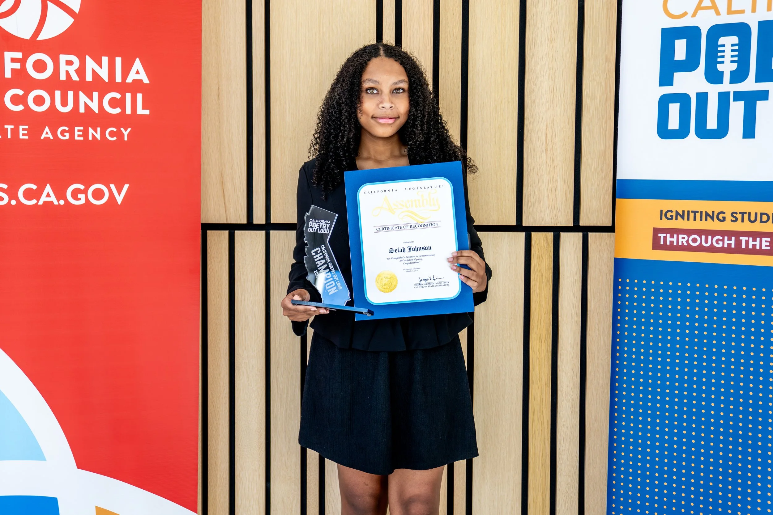 Los Angeles County’s Selah Johnson Takes Top Spot at California’s 2025 Poetry Out Loud State Finals 