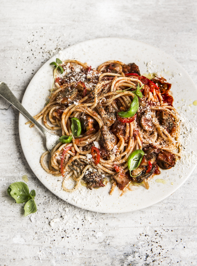 Balsamic Mushroom &amp; Chilli Spaghetti