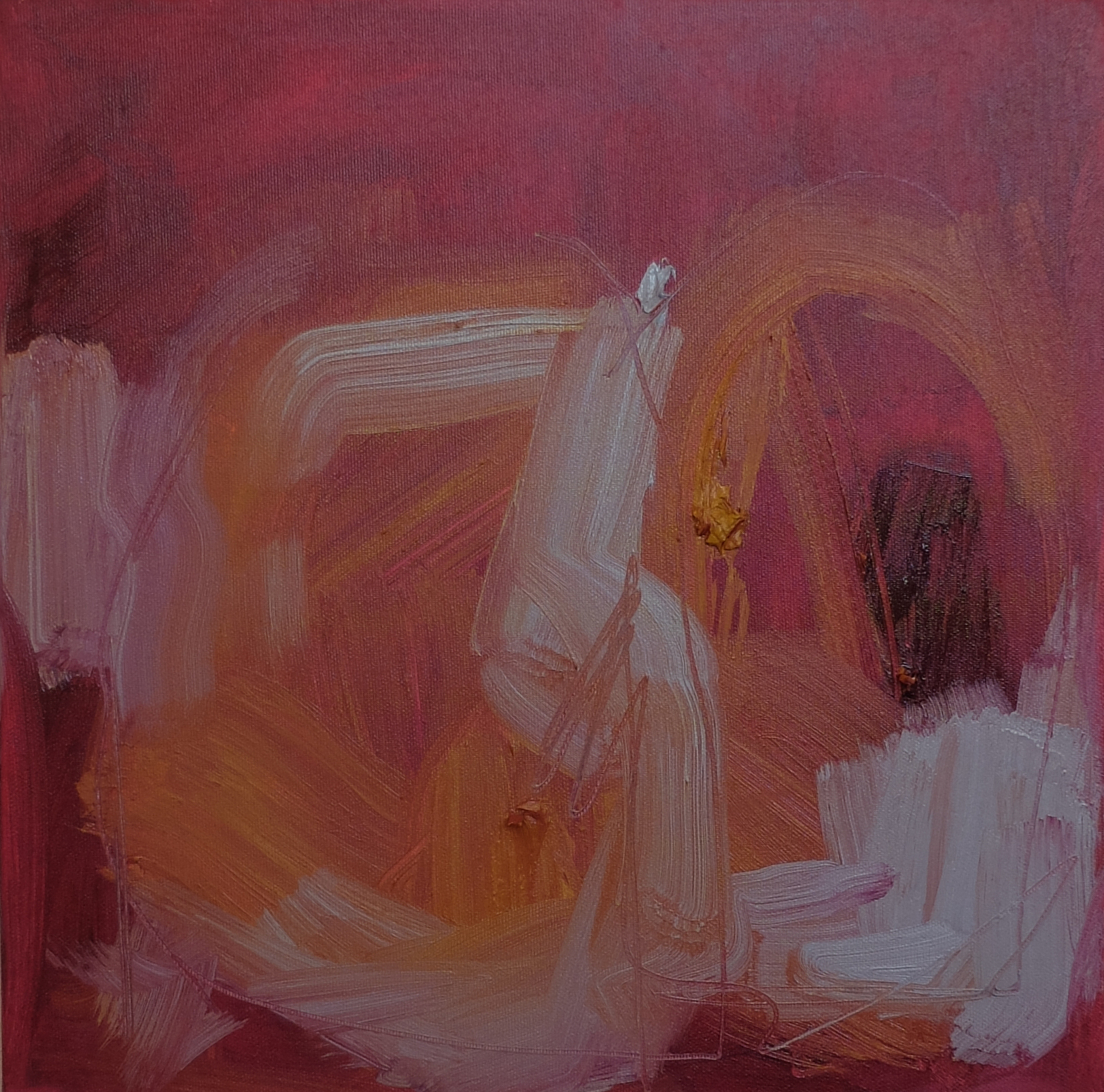 Emma Lee Cracknell, Crimson Flesh II, Oil on Canvas, 40 x 40 cm, £300.00 (no white space for press).jpg