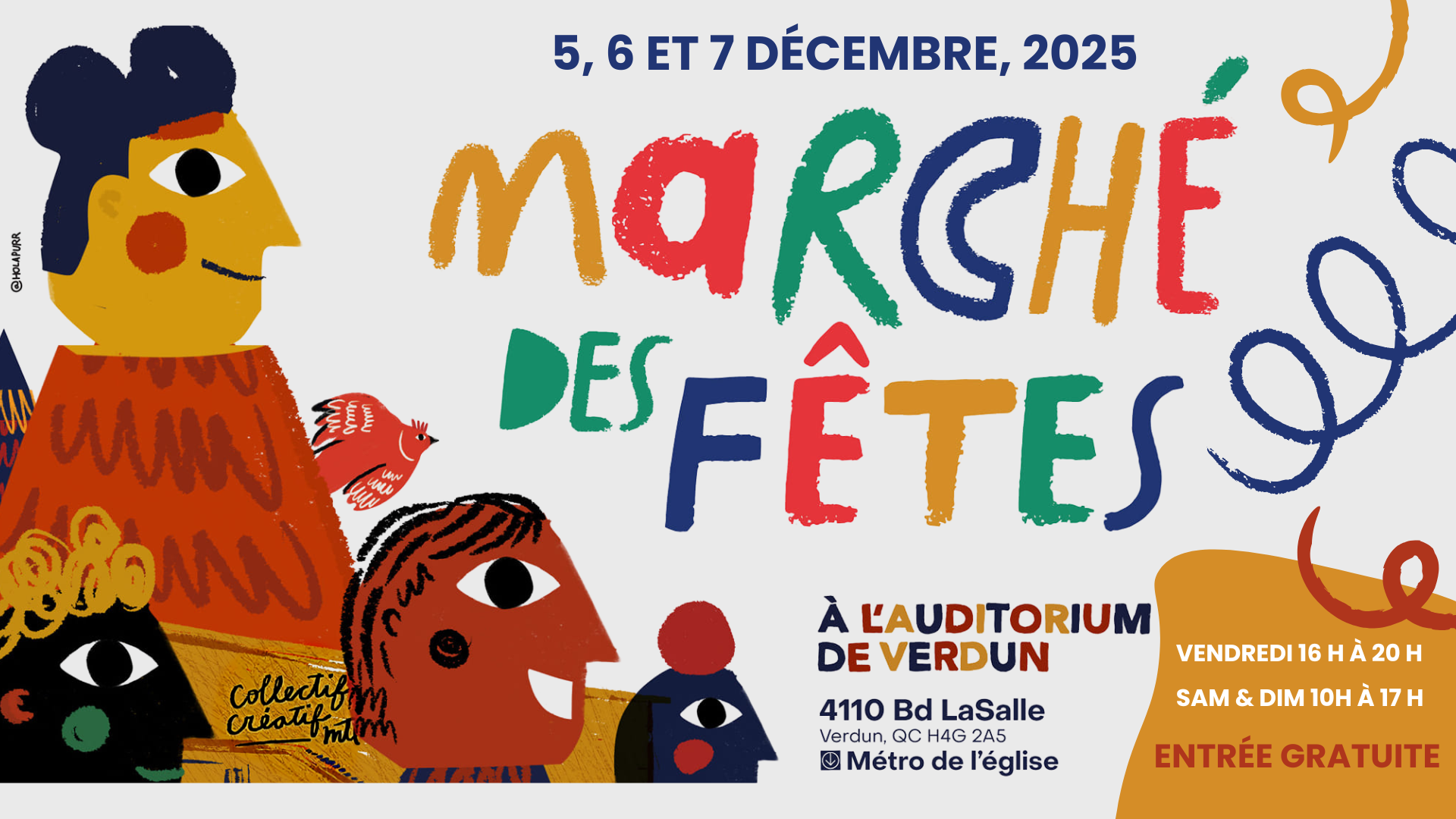 Marché des Fêtes à l'auditorium de Verdun 2025 - 5, 6 et 7 décembre - Collectif Créatif MTL