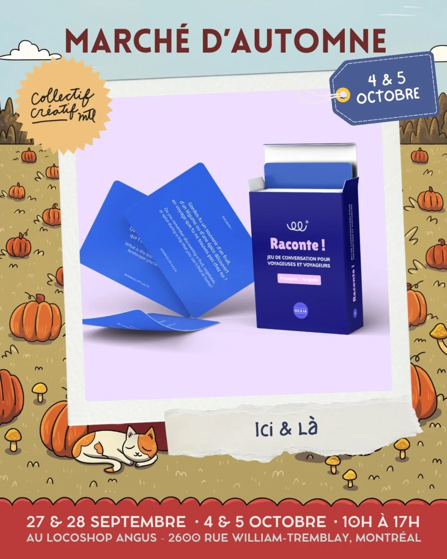 PART III

March&eacute; d'automne au Locoshop Angus 4 &amp; 5 octobre 

Deuxi&egrave;me et derni&egrave;re fin de semaine!

💥Pr&eacute;parez-vous &agrave; d&eacute;couvrir les cr&eacute;ateurs incroyables qui seront avec nous au March&eacute; d'AUTO