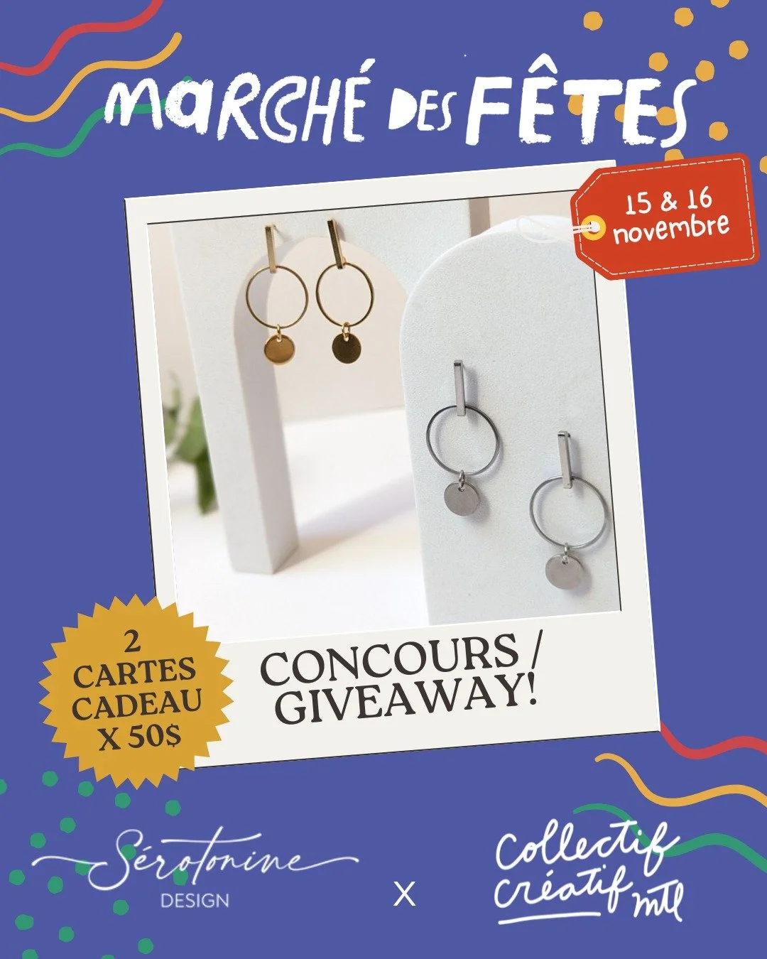 Gagne une de nos 2 cartes-cadeaux de 50$ chacune &agrave; d&eacute;penser chez @serotonine_design_bijoux 

Connais-tu S&eacute;rotonine design? 
&laquo; Moi c&rsquo;est Jennifer, cr&eacute;atrice derri&egrave;re S&eacute;rotonine Design 💫
Ma passion