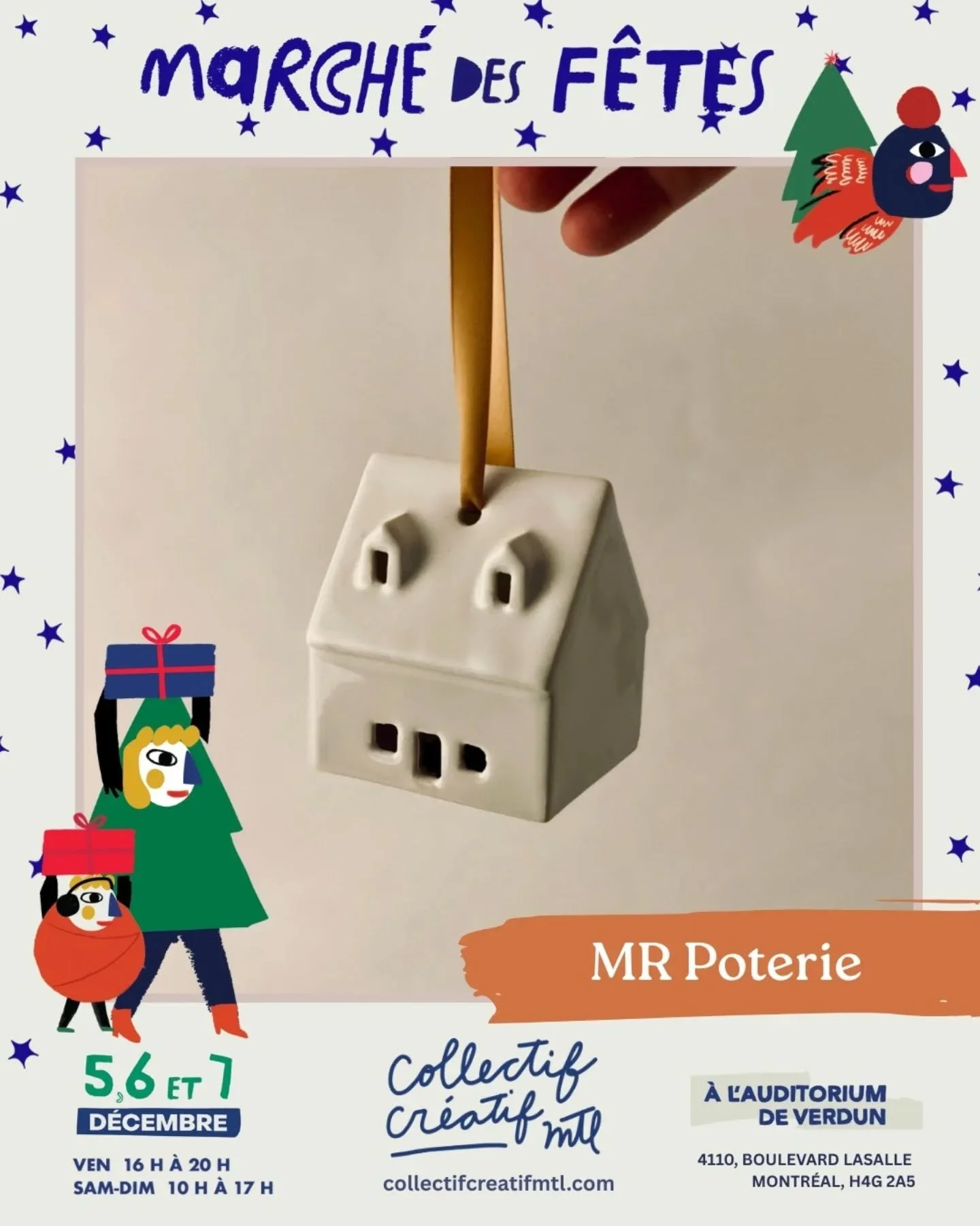 PART 5
Venez d&eacute;couvrir des milliers de cadeaux pr&ecirc;ts &agrave; offrir cette fin de semaine au 
✨🎅🏻March&eacute; des F&ecirc;tes &agrave; l&rsquo;Auditorium de Verdun 2025 x @collectifcreatifmtl 🎅🏻✨

📆  5, 6 &amp; 7 d&eacute;cembre

⏰