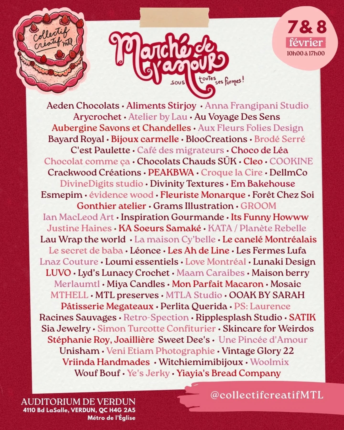 C&rsquo;est le temps de tomber en amour avec nos cr&eacute;ateurs!
On est TELLEMENT fiers de vous pr&eacute;senter la liste incroyable des entreprises /artisan.e.s et cr&eacute;ateurs.rices qui seront des n&ocirc;tres pour le March&eacute; de l&rsquo