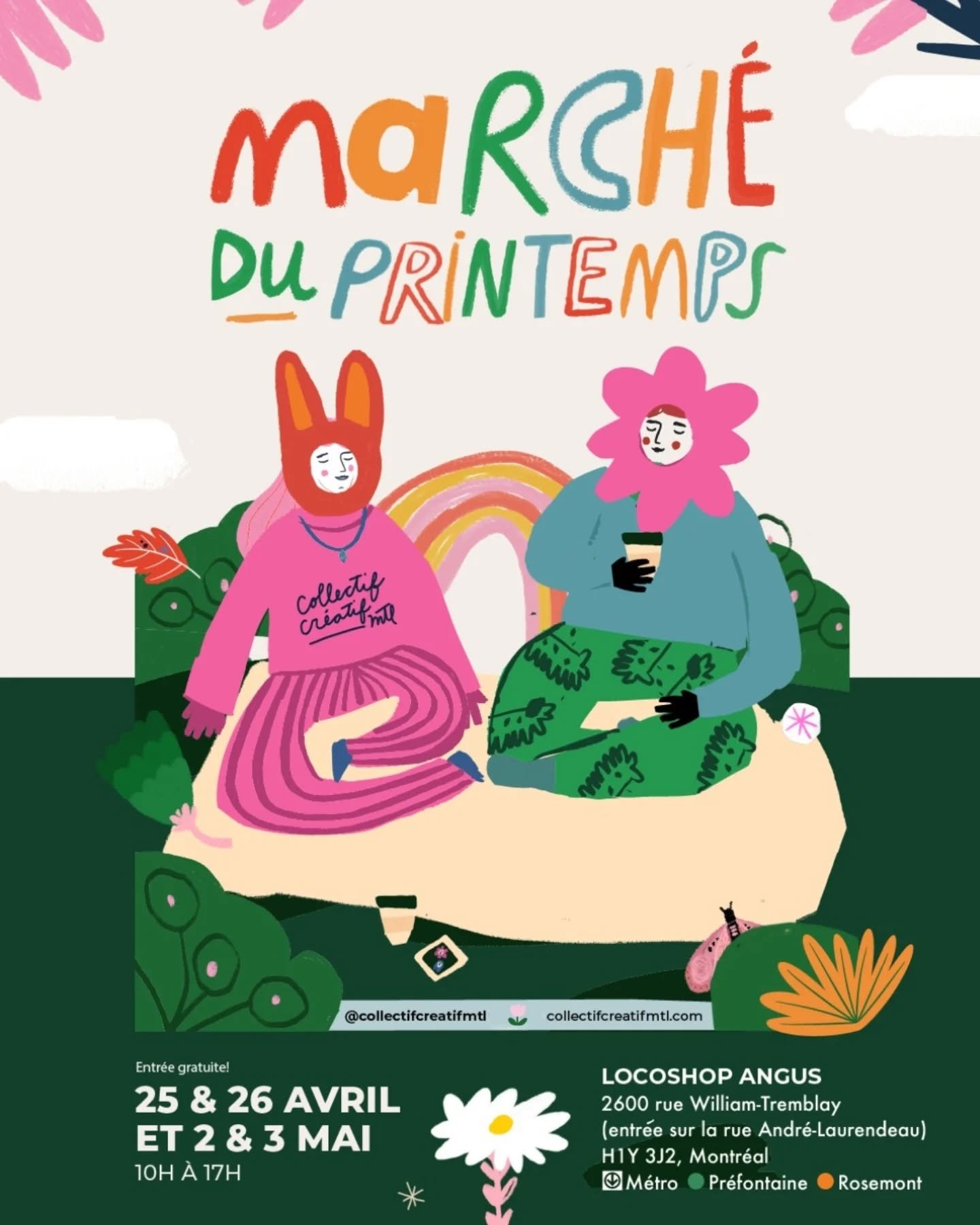 Nous sommes de retour pour la 12e ann&eacute;e cons&eacute;cutive de notre March&eacute; du printemps au Locoshop Angus

📍 Technop&ocirc;le Angus, 2600 rue William-Tremblay, H1Y 3J2, Montr&eacute;al

📆 25 &amp; 26 avril et

📆 2 &amp; 3 mai 2026

⏰