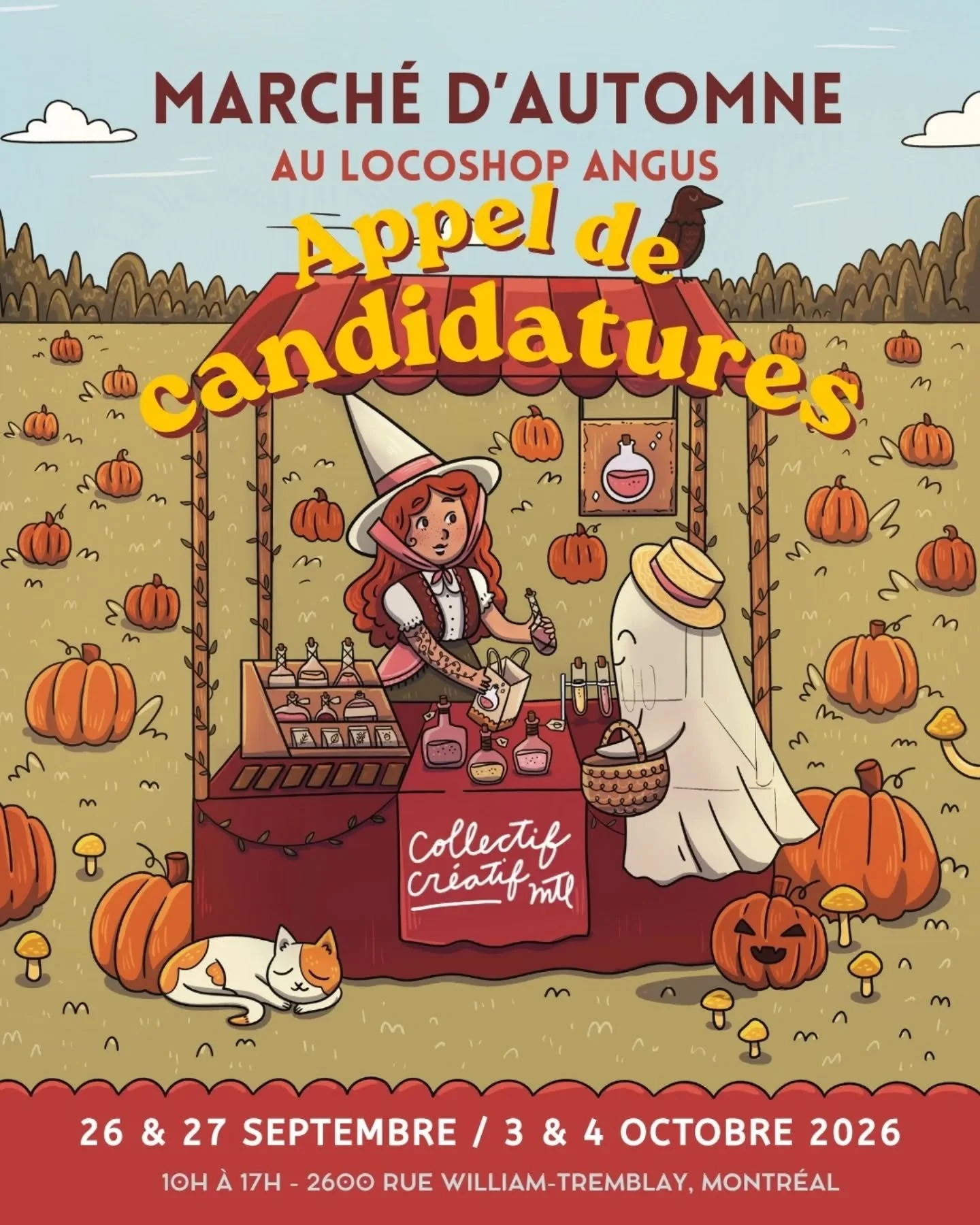 M&ecirc;me si on a la t&ecirc;te dans les fleurs du printemps, on pr&eacute;pare d&eacute;j&agrave; la magie de l&rsquo;automne.

L&rsquo;appel de candidatures pour notre March&eacute; d&rsquo;automne au Locoshop Angus est officiellement OUVERT ! 

C