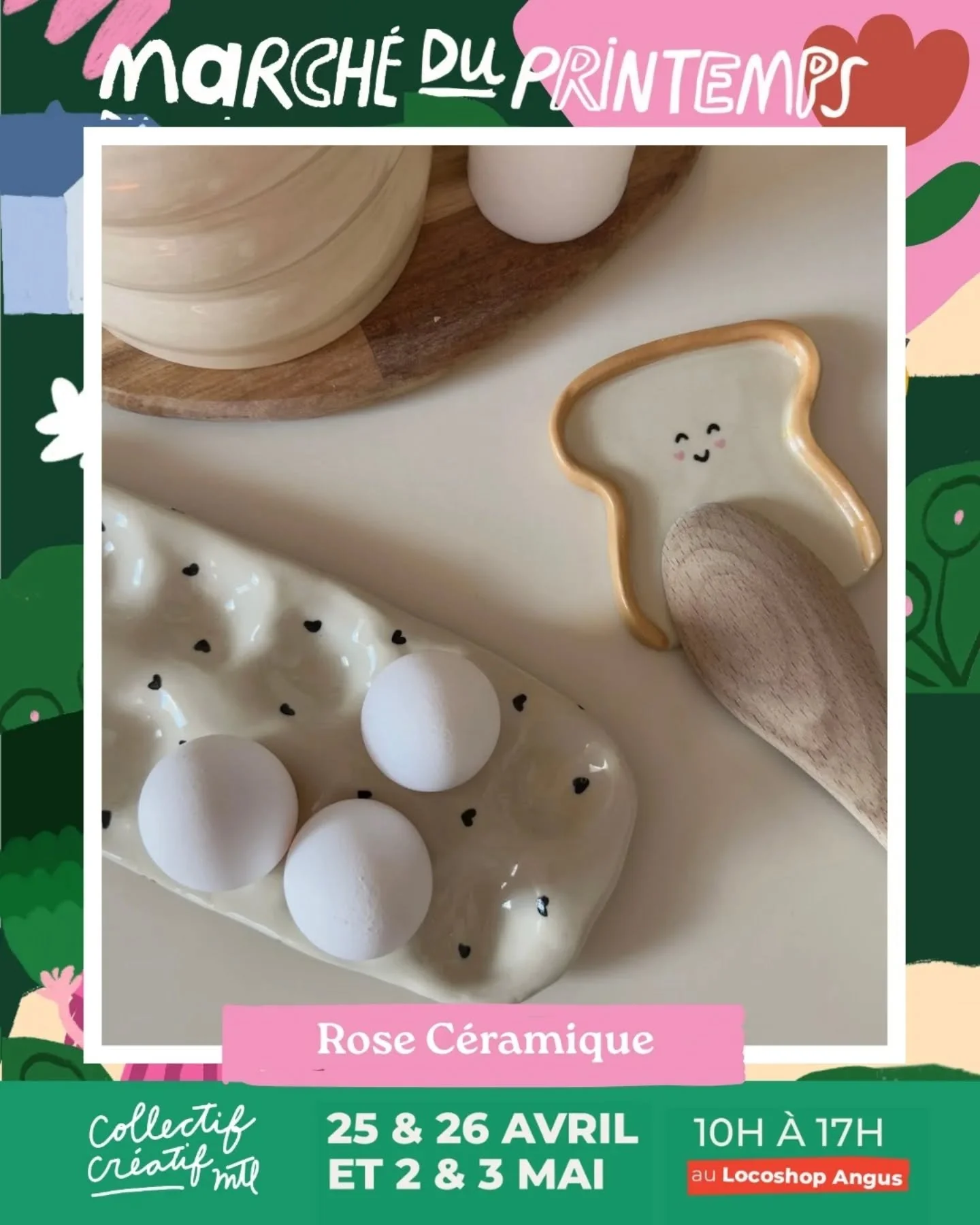 ARTISANS du 25 &amp; 26 AVRIL part VI

Pr&eacute;parez-vous &agrave; d&eacute;couvrir les incroyables cr&eacute;ateurs cr&eacute;ateurs qui seront avec nous au March&eacute; du Printemps au Locoshop Angus!
Au cours des prochains jours, nous allons vo