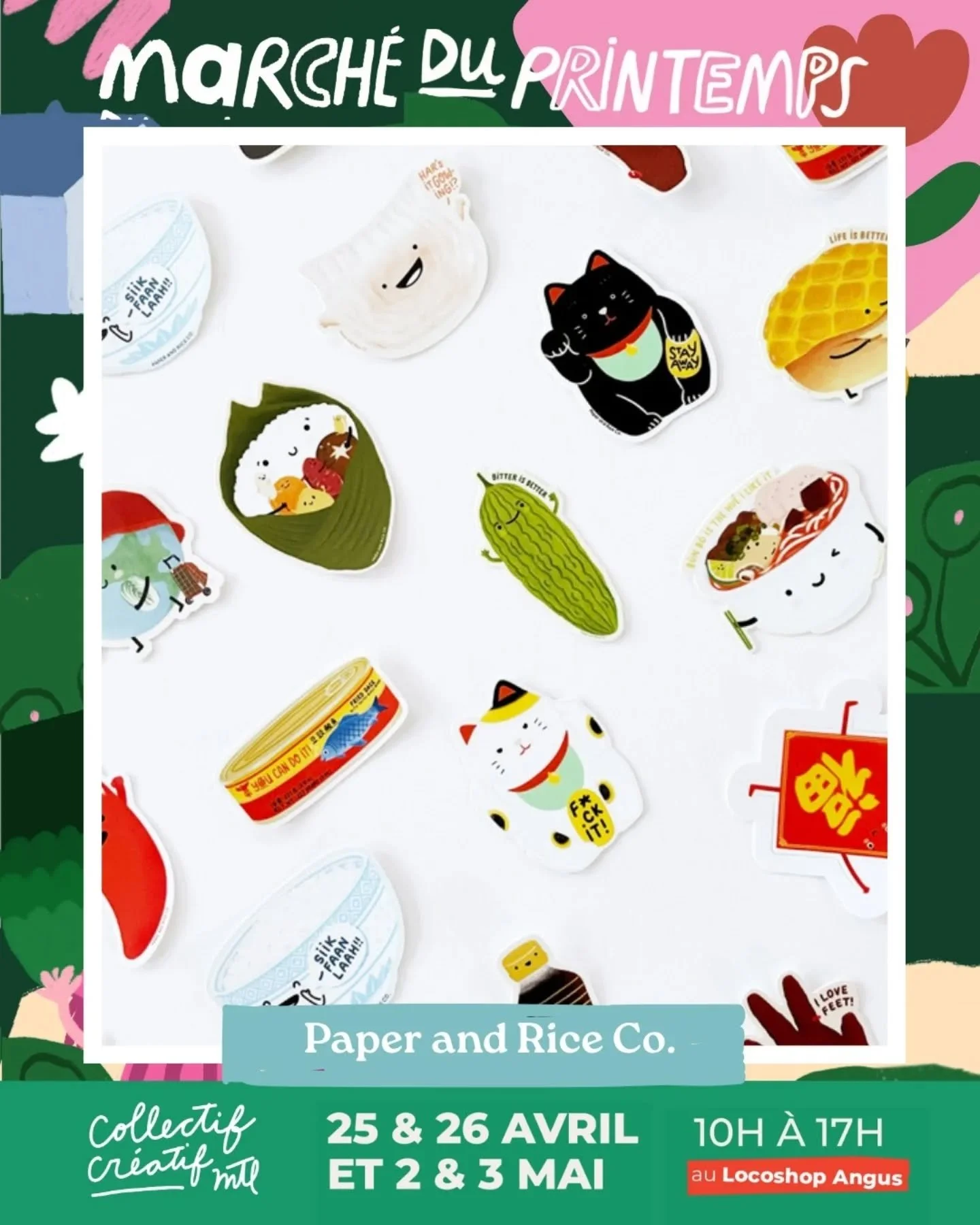 ARTISANS du 2 &amp; 3 MAI part V

Pr&eacute;parez-vous &agrave; d&eacute;couvrir les incroyables cr&eacute;ateurs cr&eacute;ateurs qui seront avec nous au March&eacute; du Printemps au Locoshop Angus!
Au cours des prochains jours, nous allons vous pr