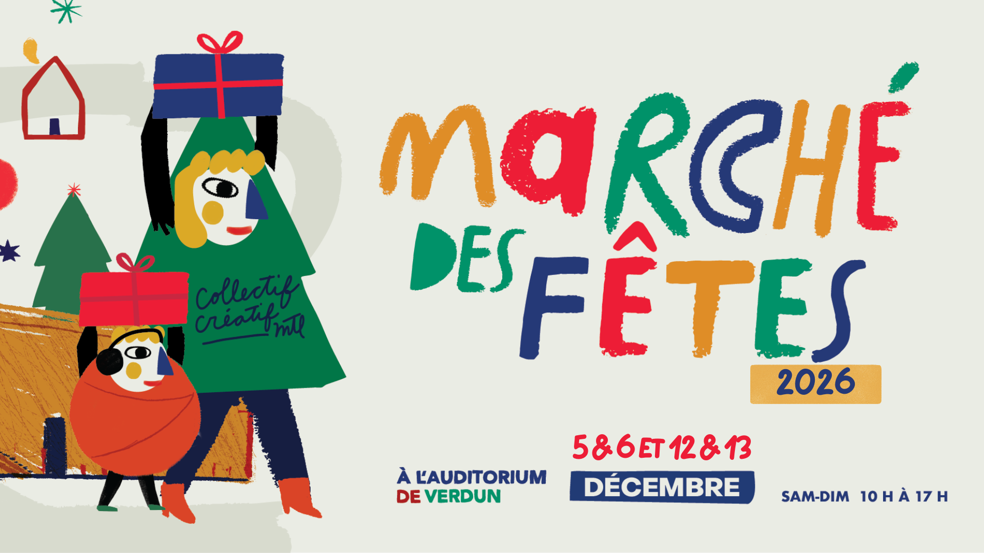 Marché des Fêtes à l'Auditorium de de Verdun 2026 - 5 & 6 et 12 & 13 décembre - Collectif Créatif MTLCollectif Créatif Montréal